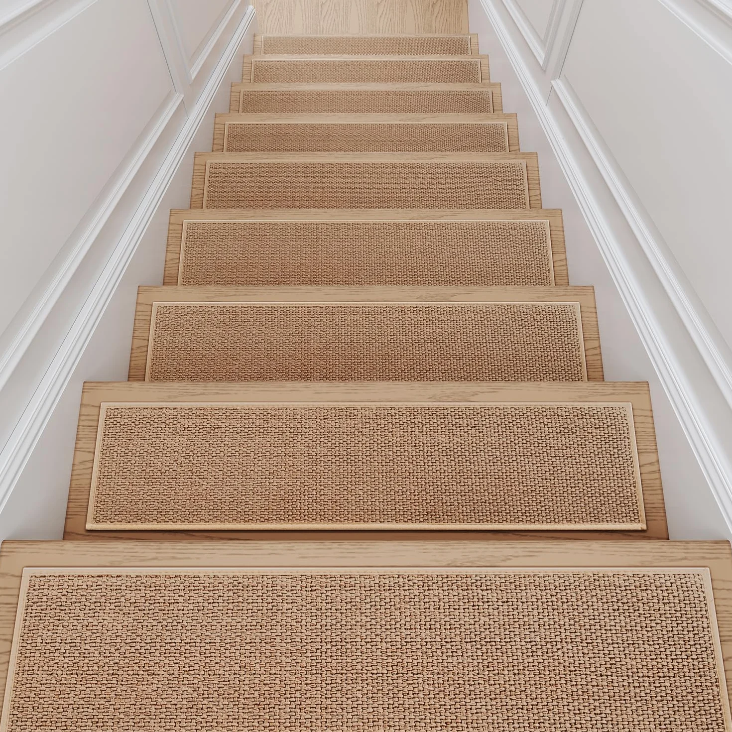 SIXHOME Alfombra Antideslizante de 20 x 76 cm (15 Unidades) Alfombras de Escalera con Goma Antideslizante Mascotas y Ancianos