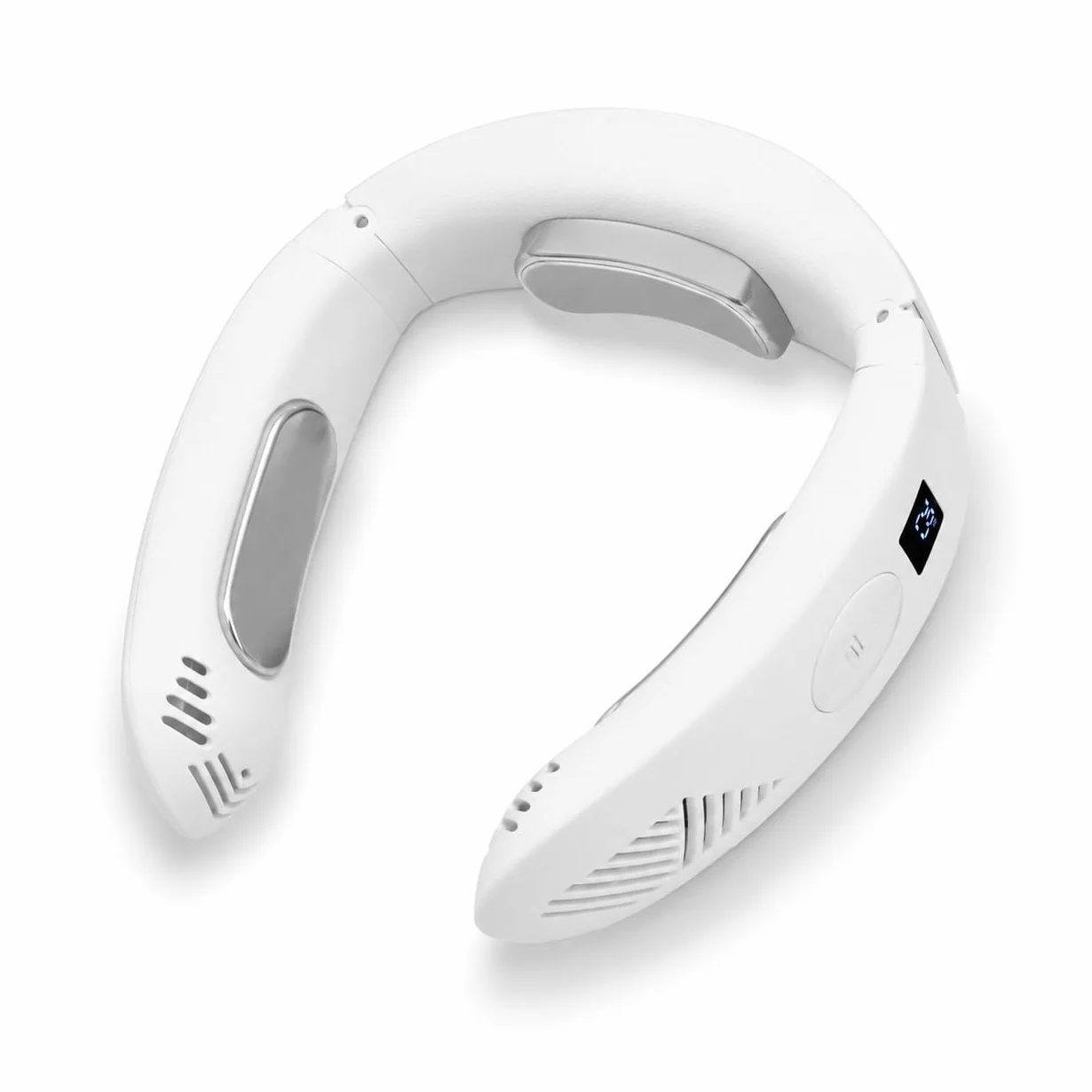 Ventilador de cuello portátil, aire acondicionado portátil con modos de refrigeración y calefacción, recargable de 3500 mAh, dispositivo de refrigeración personal sin cuchillas