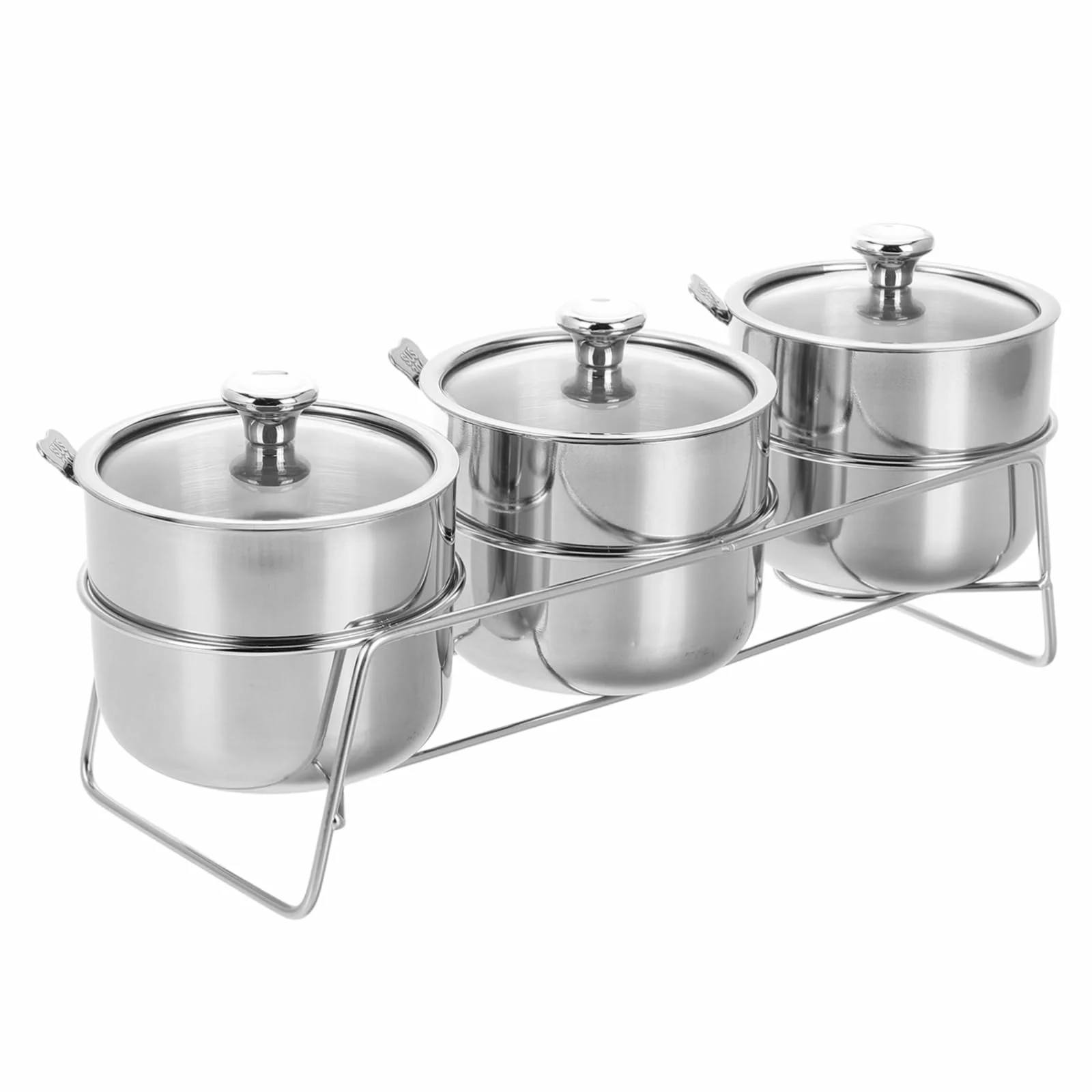 Ciieeo Caja De Condimentos De Acero Inoxidable Tarros De Especias Con Cuchara Para Cocina Dispensador De Especias Recipiente De Azúcar Caja Para Condimentos