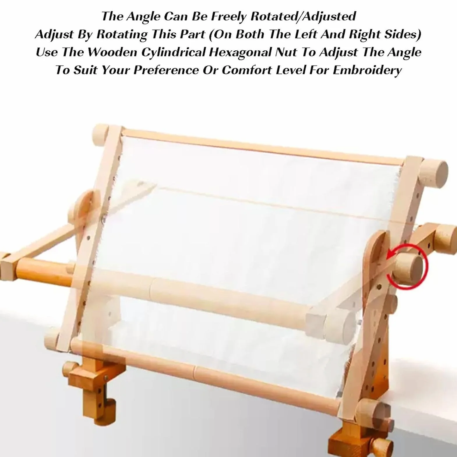 Soporte Bastidor Bordado Accesorio Costura Ajustable Ángulo Madera Natural | Soporte Regazo Para Bordado Para Esposa Abuela Principiante Experto En Hogar Y Interior