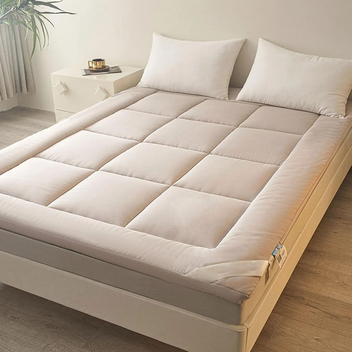 Colchón Tatami 100% Algodón- Futón Japonés, Plegable para Suelo, Cama Japonesa, Individual O Doble, Medidas 120x200-150x200 Cm.(B,150 x 200cm)
