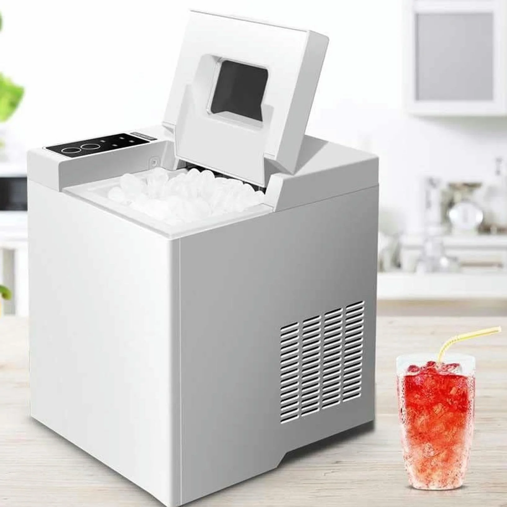 Máquina eléctrica para Hacer Hielo, de sobremesa, para Uso doméstico o en pequeñas Tiendas de té con Leche.
