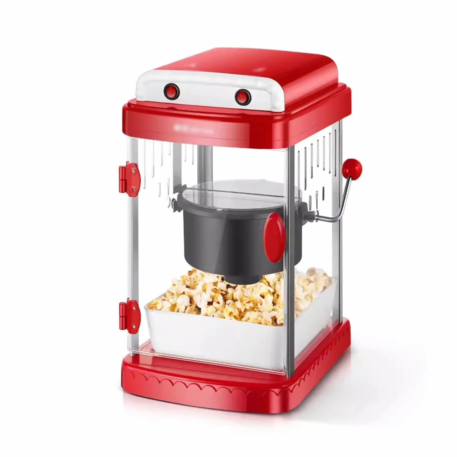 Máquina de Palomitas Máquina de palomitas doméstica comercial, palomitas de maíz con aceite de aire caliente, máquina automática for hacer palomitas de maíz, olla antiadherente con calefacción Palomit