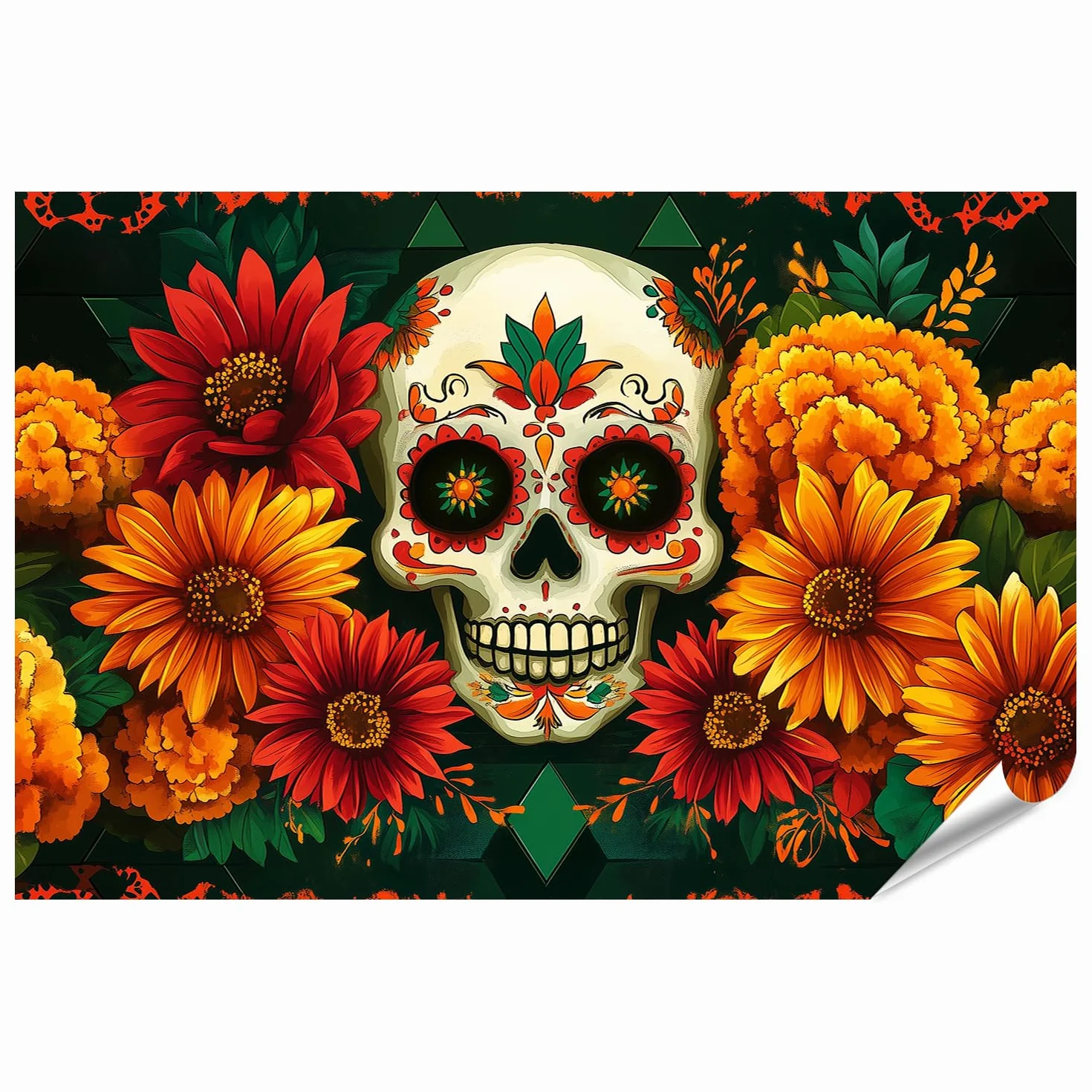 islandburner Prime XXL - Póster de calaveras coloridas para jóvenes adultos, ideal para el salón