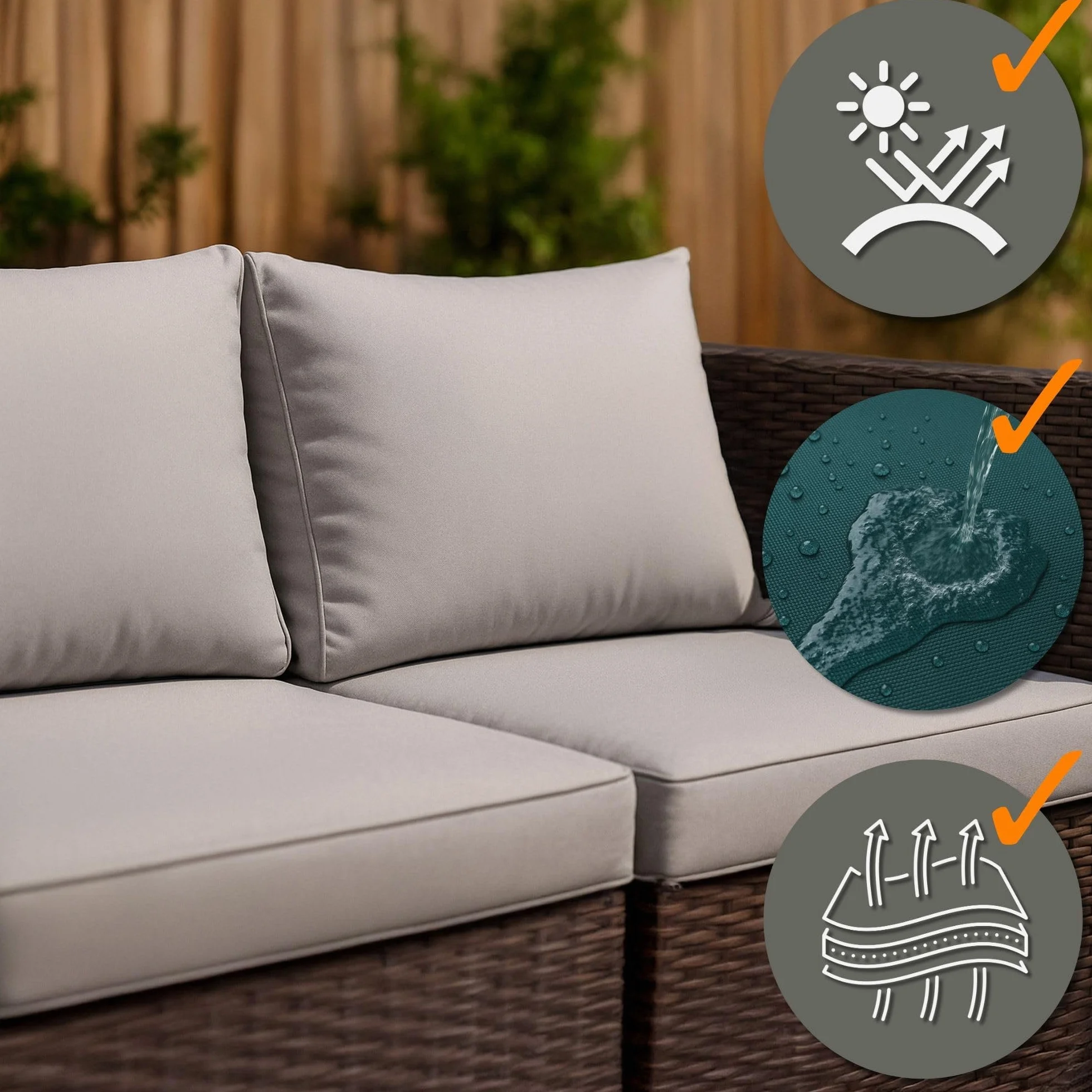 Tela impermeable por metros 5M x 160 cm - Tejido resistente al agua para exterior ideal para cojines cortinas fundas muebles de jardín y proyectos de costura Grafito Certificado Oeko-Tex