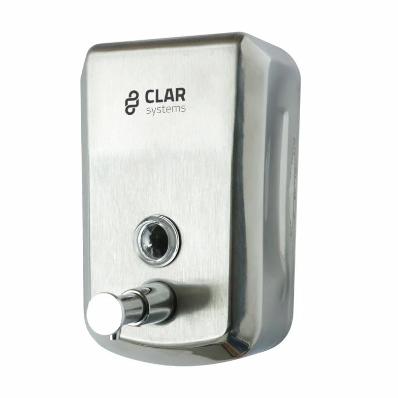 RO - Linea Blanca ® - DOSIFICADOR DE JABÓN LÍQUIDO Industrial RELLENABLE 0,5L “Eco” INOX Brillo -J4050AI