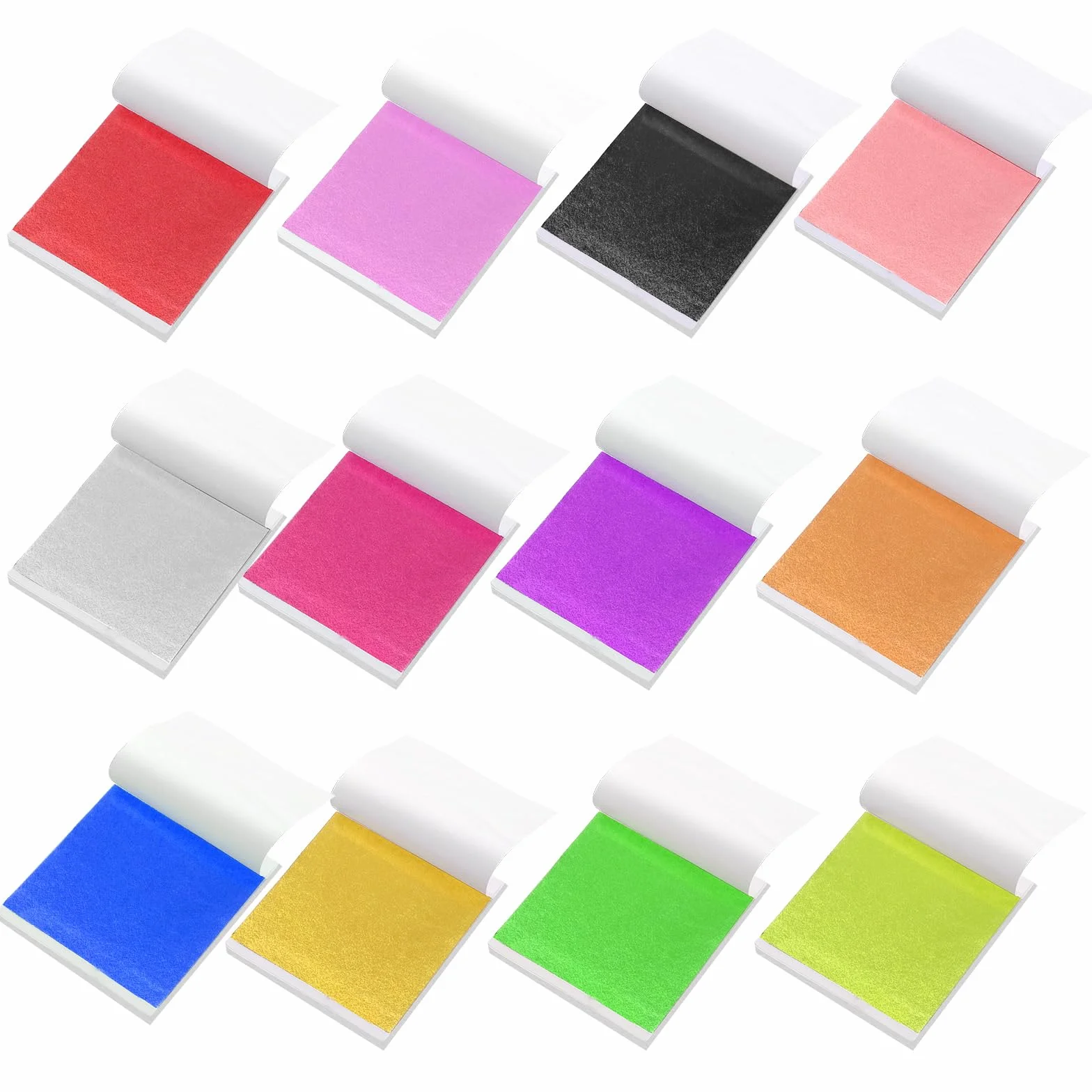 Hojas Doradas, Lámina Dorada, 12 Colores, Copos de Lámina Dorada, Papel para Resina, Manualidades