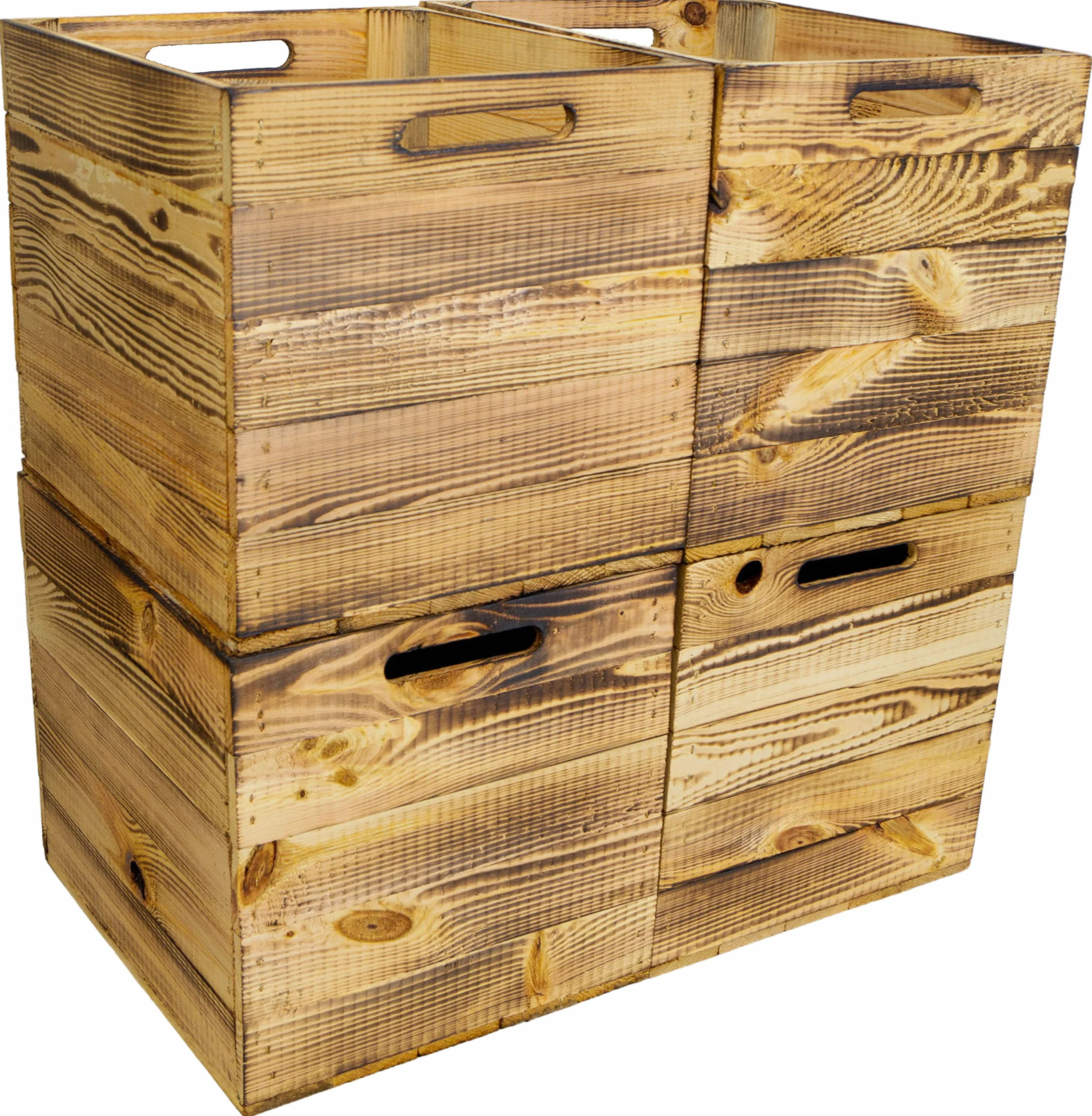 MARWOOD 4 cajas Kallax para estantería Kalax, cajas de almacenamiento Kallax Inserto de madera, para estantería Kallax, insertos Kallax, caja de fruta, caja de madera, Derby