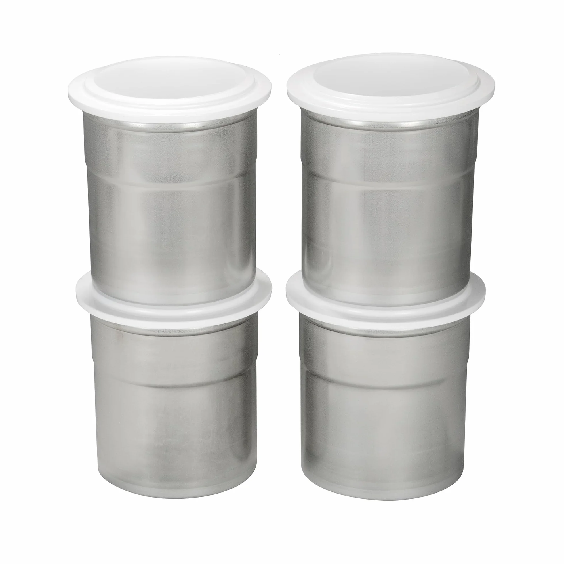Generisch Pacojet - Juego de 4 vasos de pacossier (incluye tapa, acero cromado, acero inoxidable), 42249