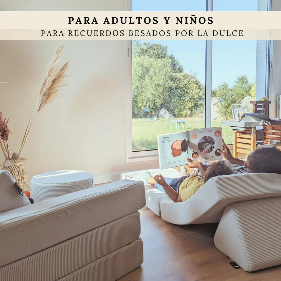 TIPICHOU Sofá Infantil Modular para niños - Sofa Cama 2 plazas Plegable Convertible – Transformable en Cama supletoria, Zona de Juego, sillón, colchón de Suelo niños (Rosa)