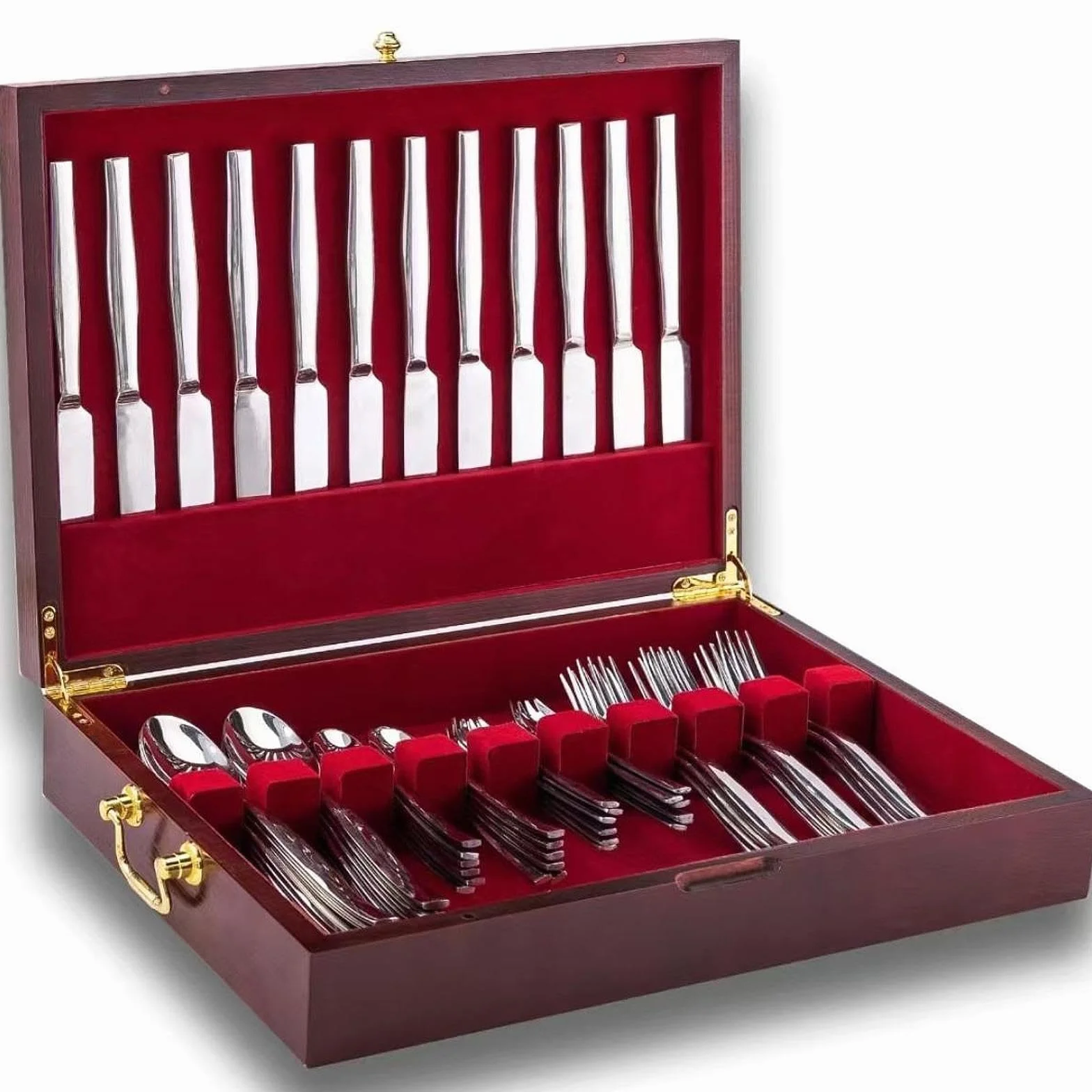 Sharplace Caja de Madera para Guardar Cubiertos, Ideal para La Cocina, El Hogar, La Decoración, Regalo, Baúl Resistente para Cubiertos.