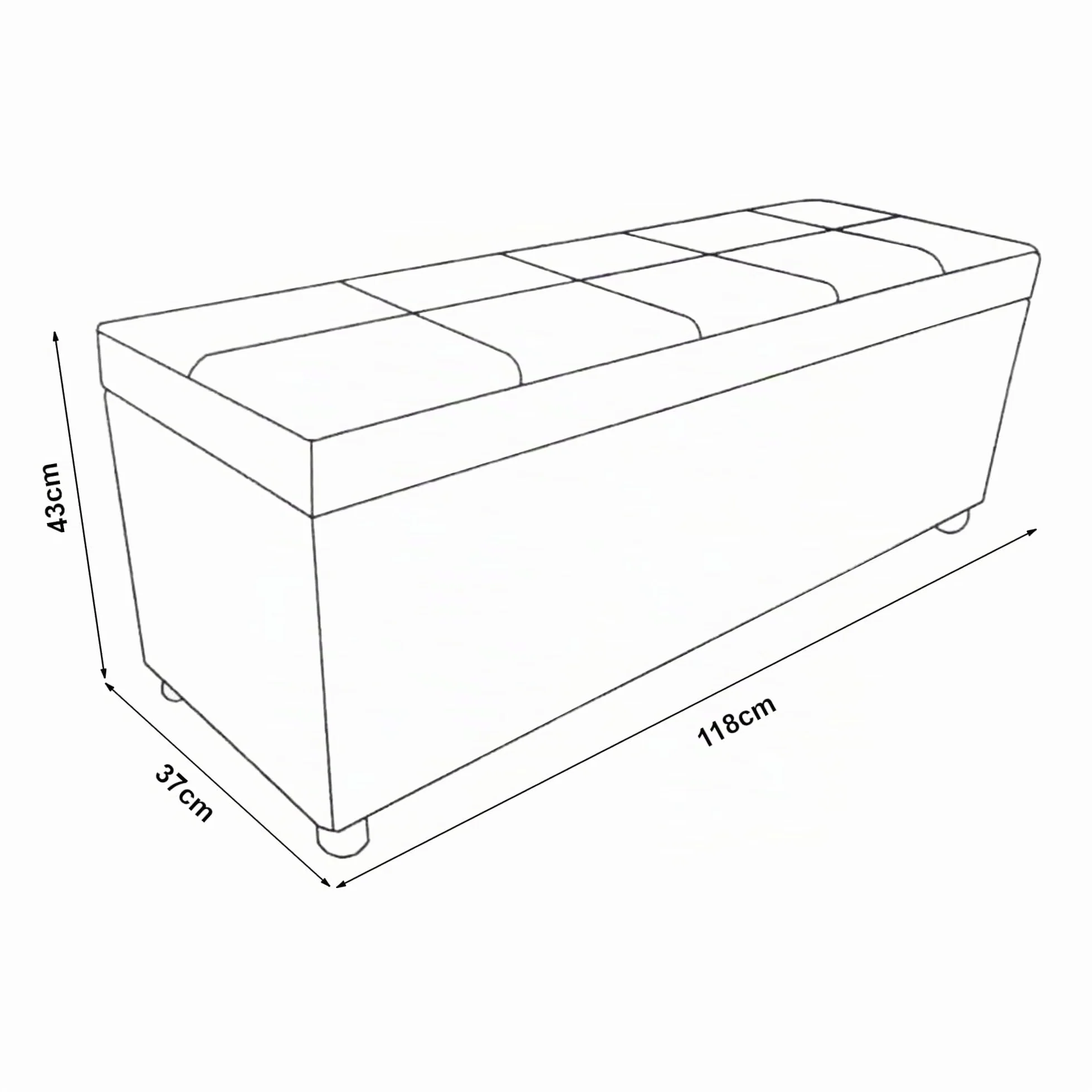 Corium Puff Almacenaje Bukit Baúl Almacenaje Dormitorio Banco Tapizado con Compartimento Banco Otomano Arcón máx.150 kg Polipiel Madera 118 x 37 x 43 cm - Negro