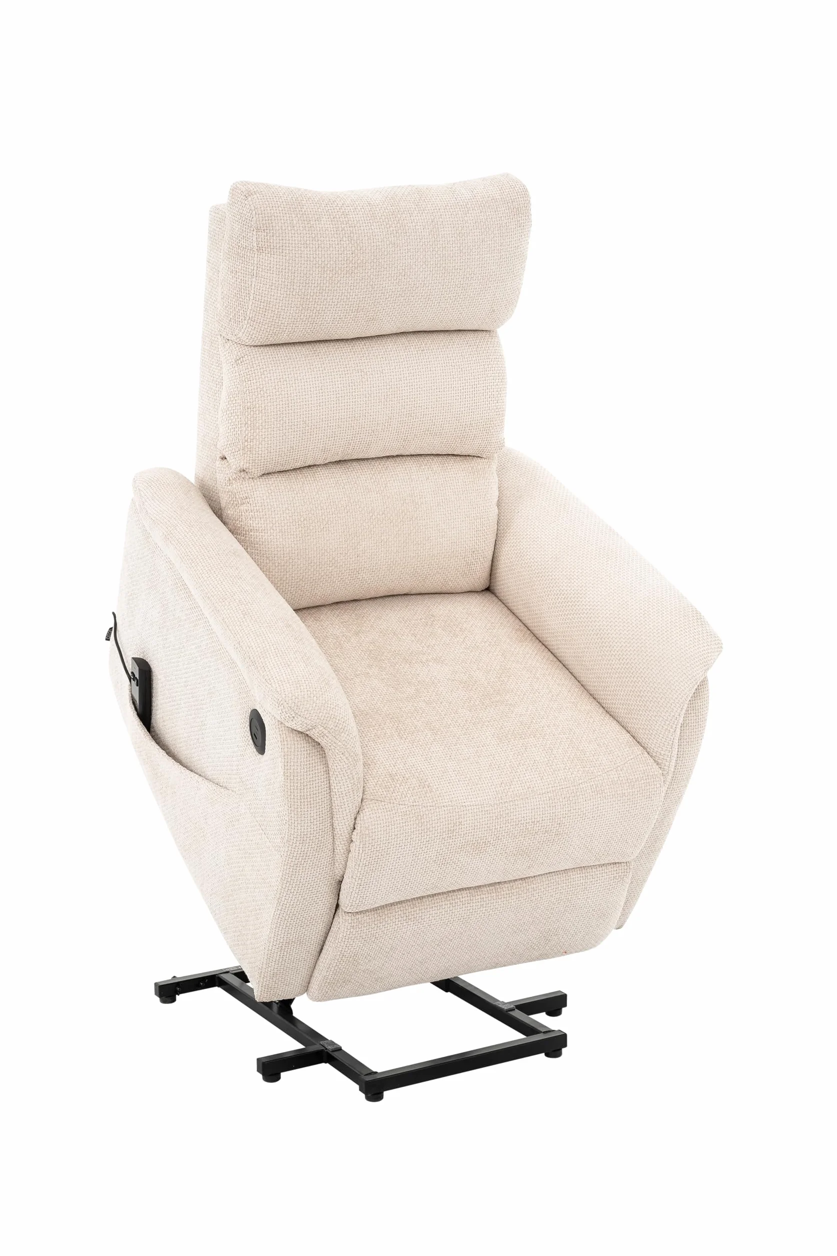 ASTAN HOGAR Sillón Relax con Función Auto-Ayuda (Levanta Personas) y reclinación eléctrica. Conexión USB/USB-C, Tapizado en Chenilla, Modelo Nido AH-AR30700BG