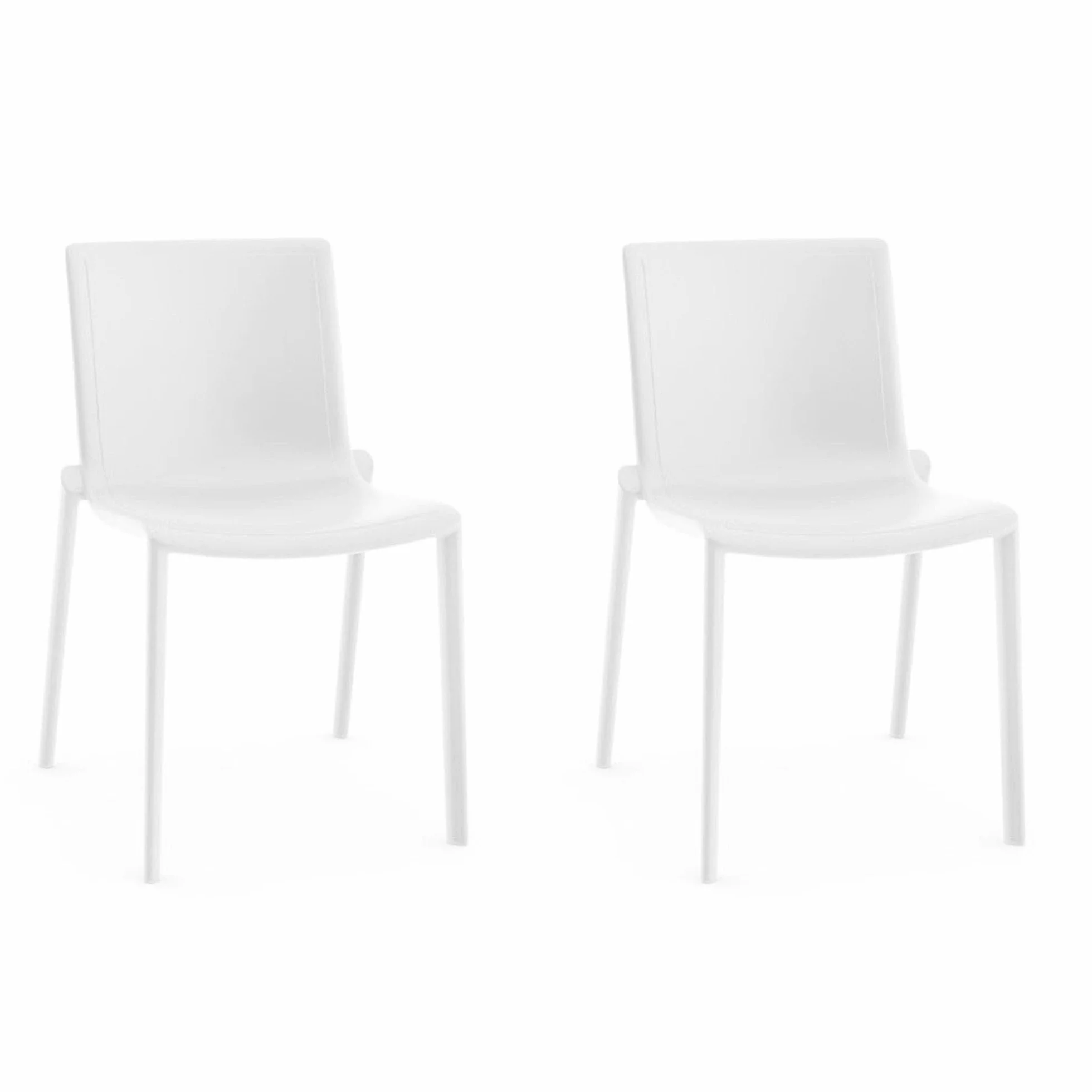 Resol Set de 2 sillas de diseño Kat para Interior, Exterior, jardín - Color Blanco