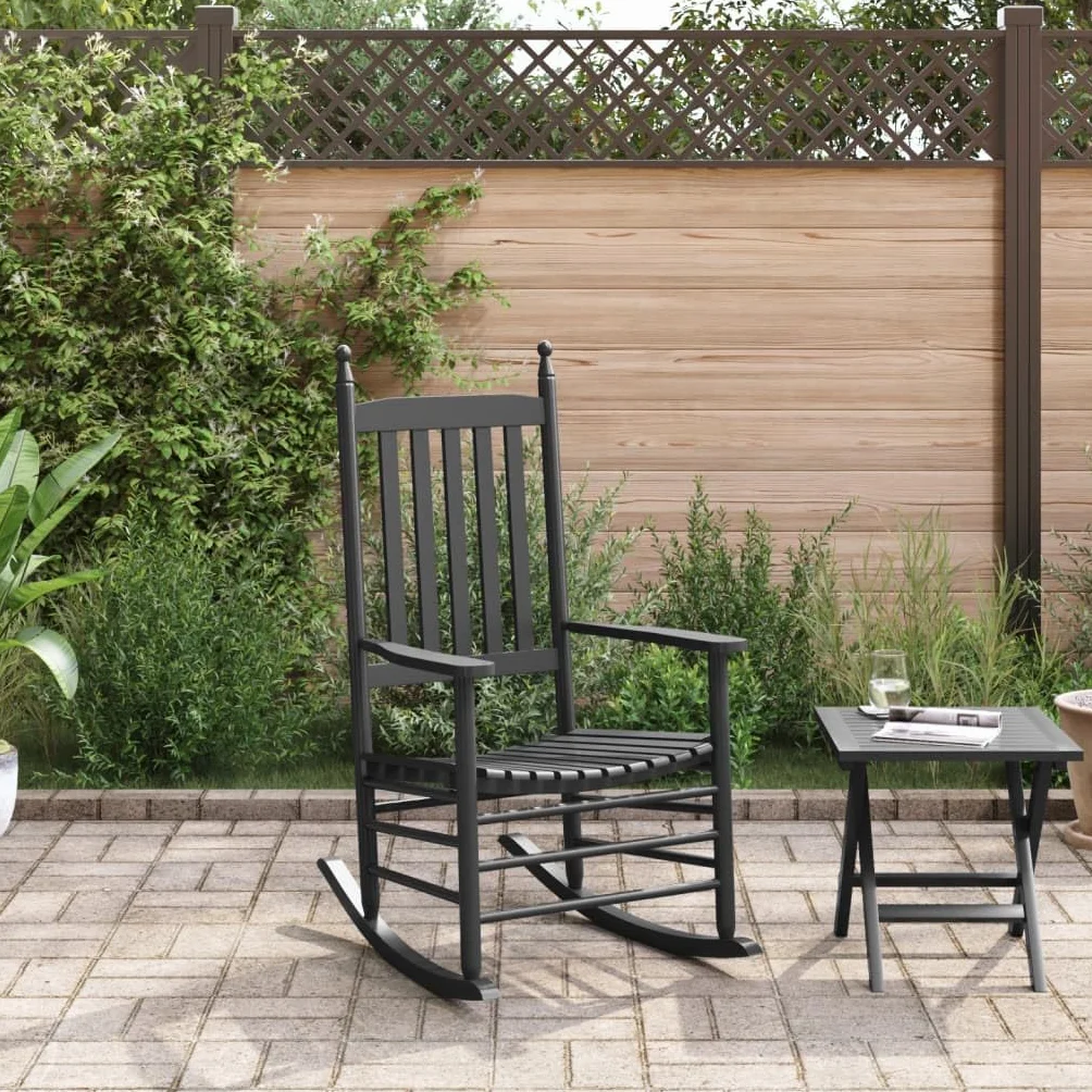 Mecedora vidaXL de Madera Maciza de Álamo Negro, Banco Balancín para Aire Libre