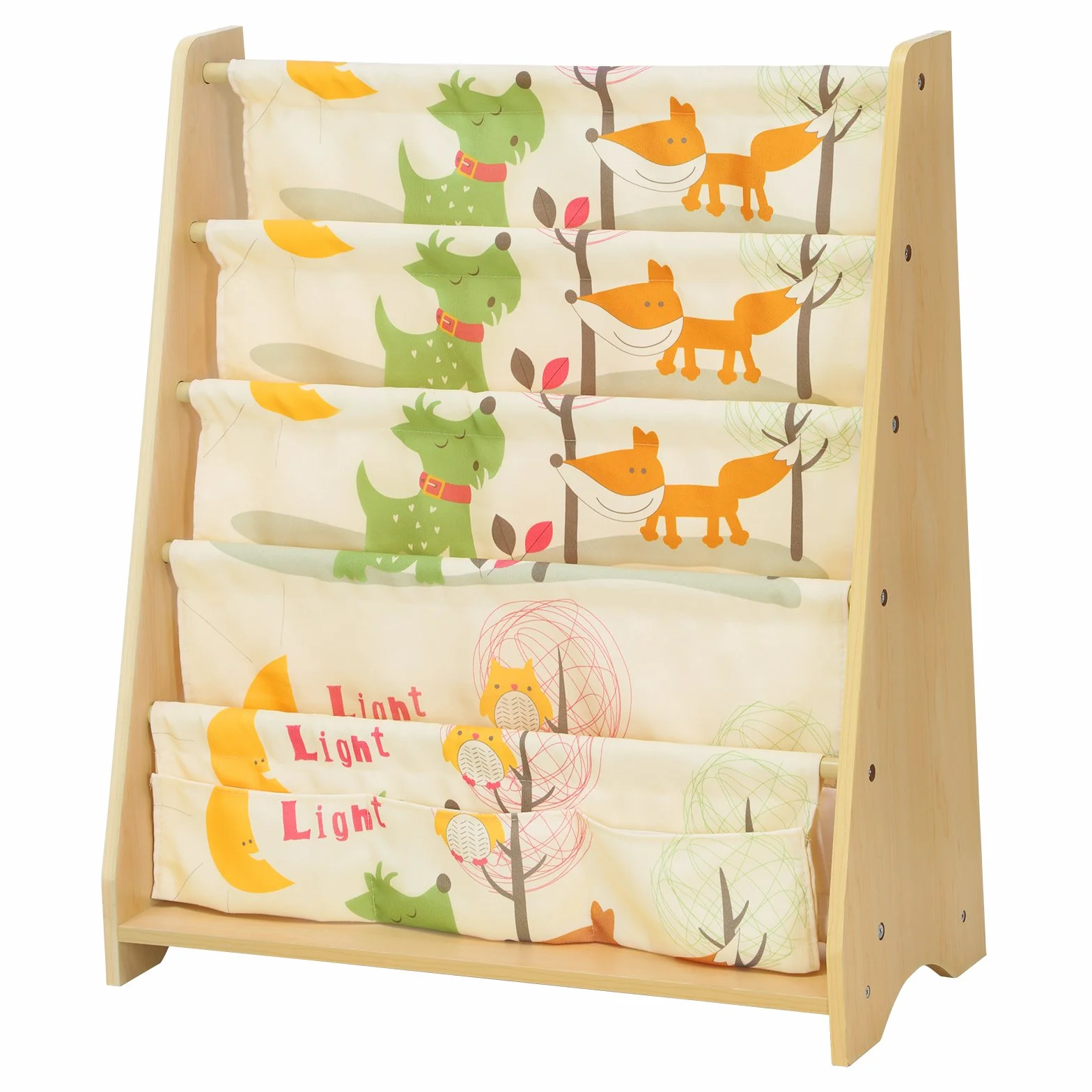 SONGMICS GKR71YL Estantería para niños, Color Madera de Arce, 62 x 28 x 72 cm