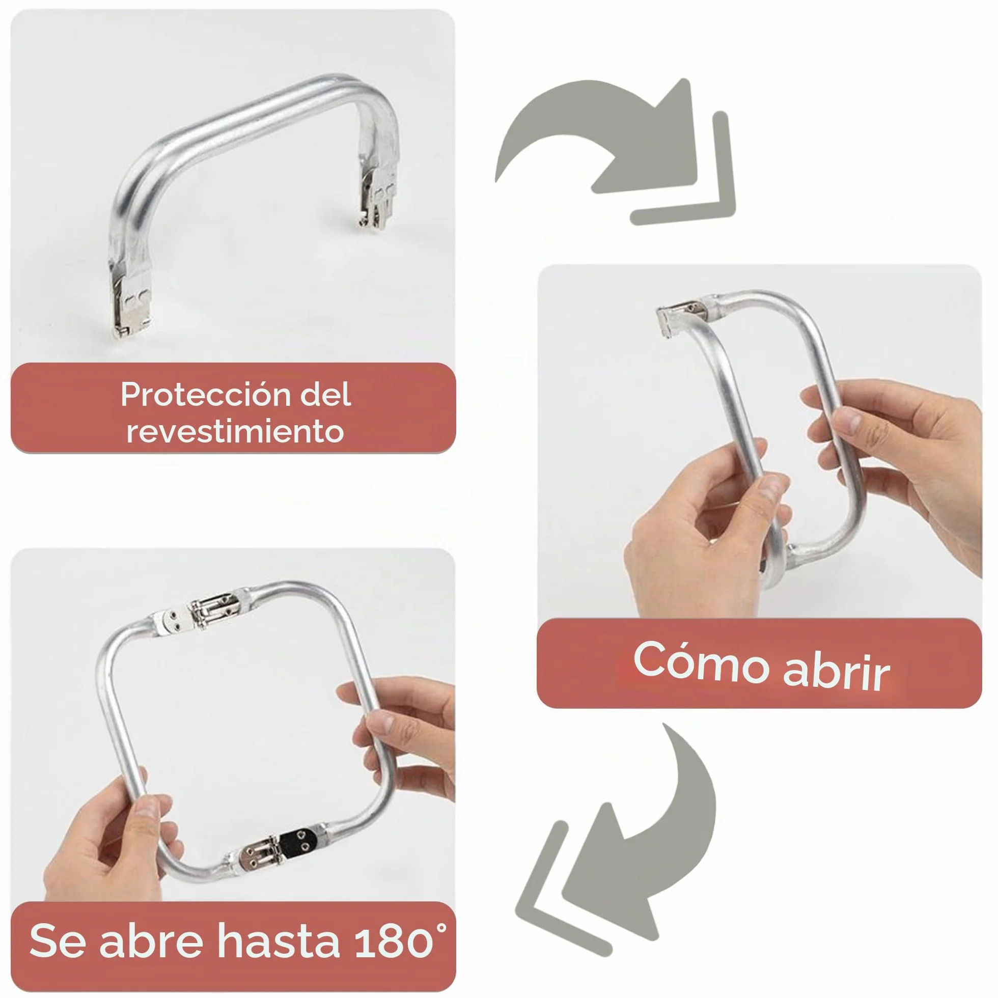 Cierres Ocultos de Cartera 25cm x 9,5cm 22cm 18cm x 9,2cm Aluminio Repuesto Bolsa Bricolaje