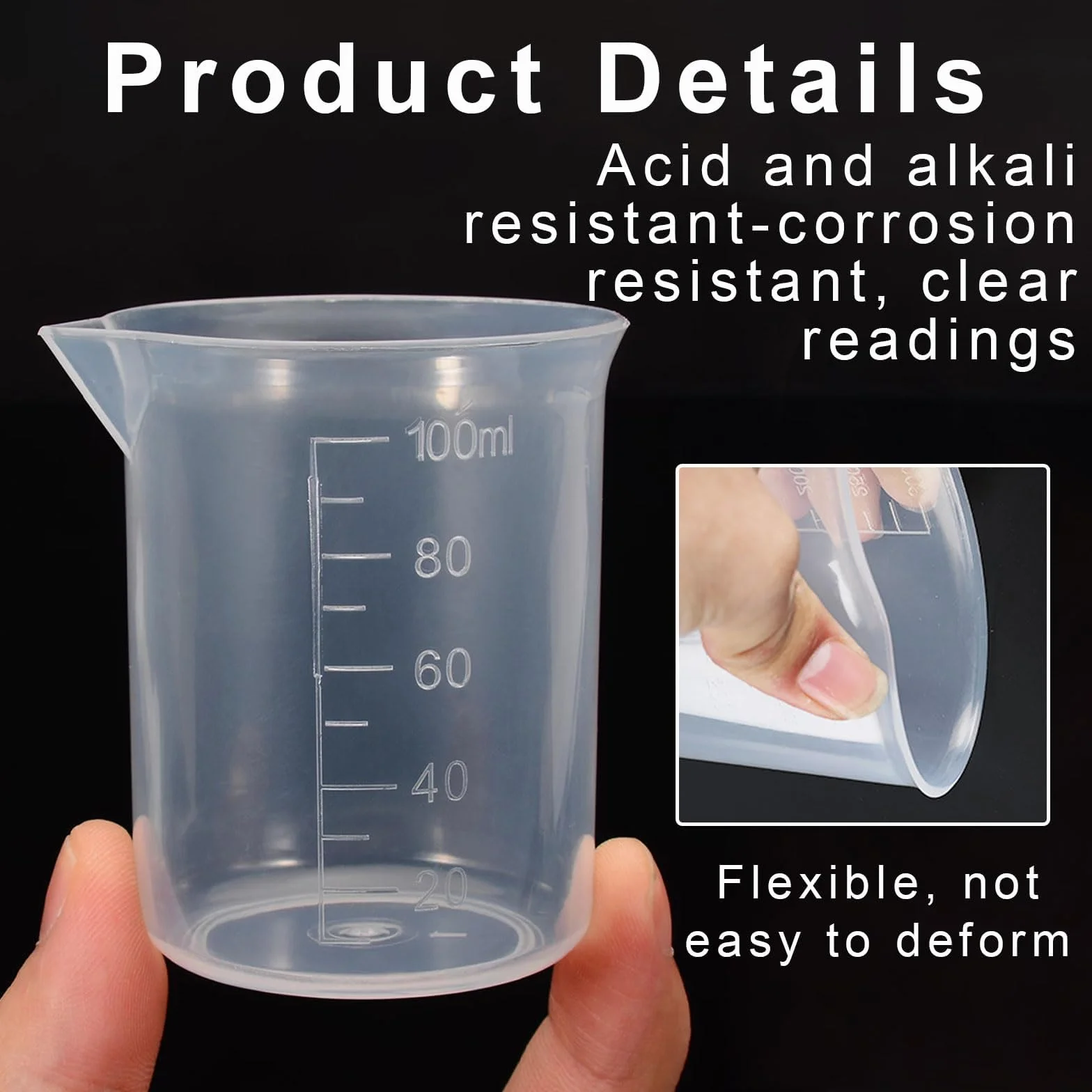 Vasos de Medición 4 Pcs Vaso Medidor Cocina con Escalas Precisas Plástico Reutilizables
