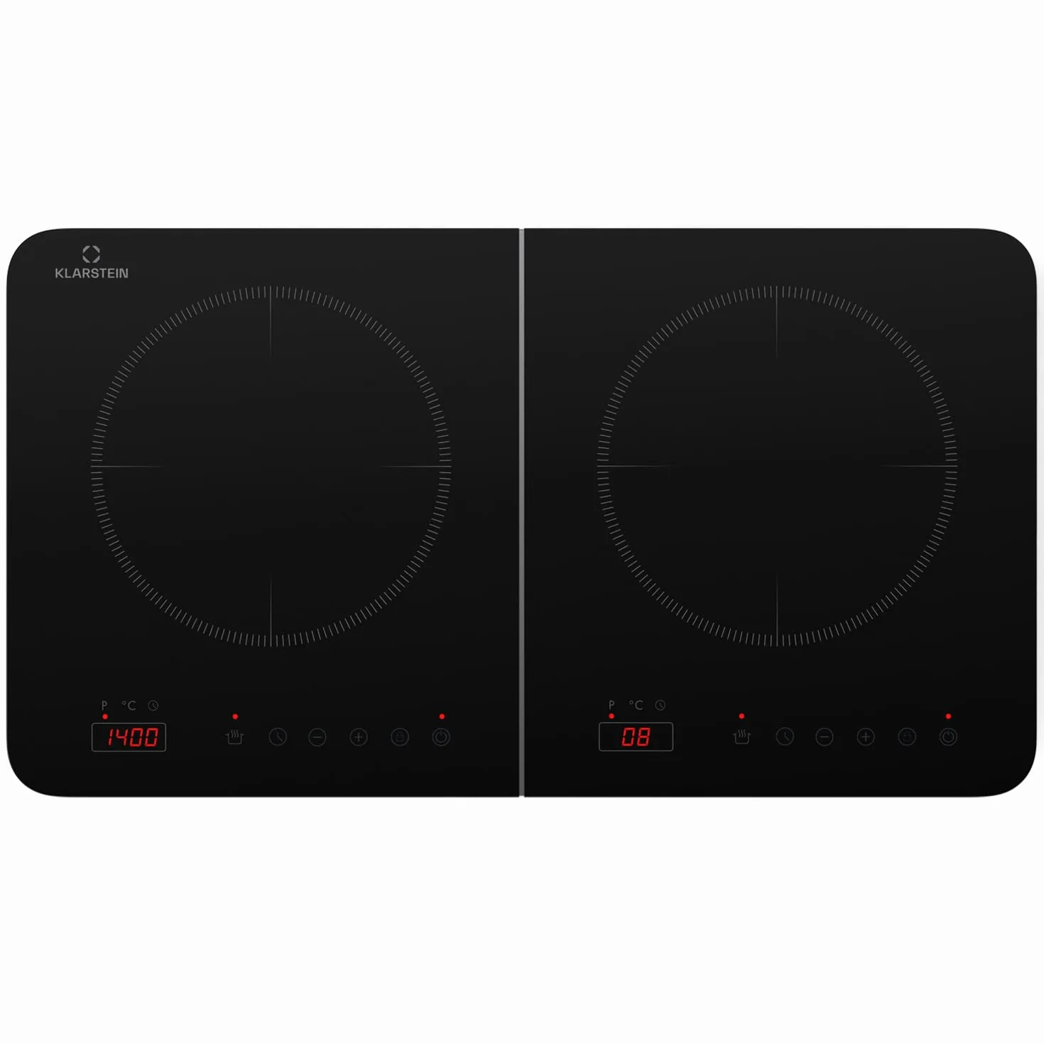 Klarstein Placa Vitroceramica Portatil, Vitro Eléctrica 2 Fuegos, Placa Vitrocerámica Electrica 3500W, Placas, Placa Cocina 2 Fogones, Vitroceramicas, Encimera Electrica Cocinas
