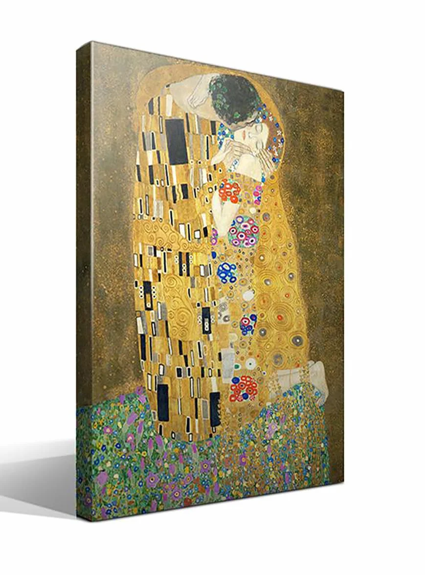El Beso | Gustav Klimt | Simbolismo | Cuadro Canvas Wall Art | Impresion Giclee lienzo algodon puro | Bastidor 3cm | 70x95cm