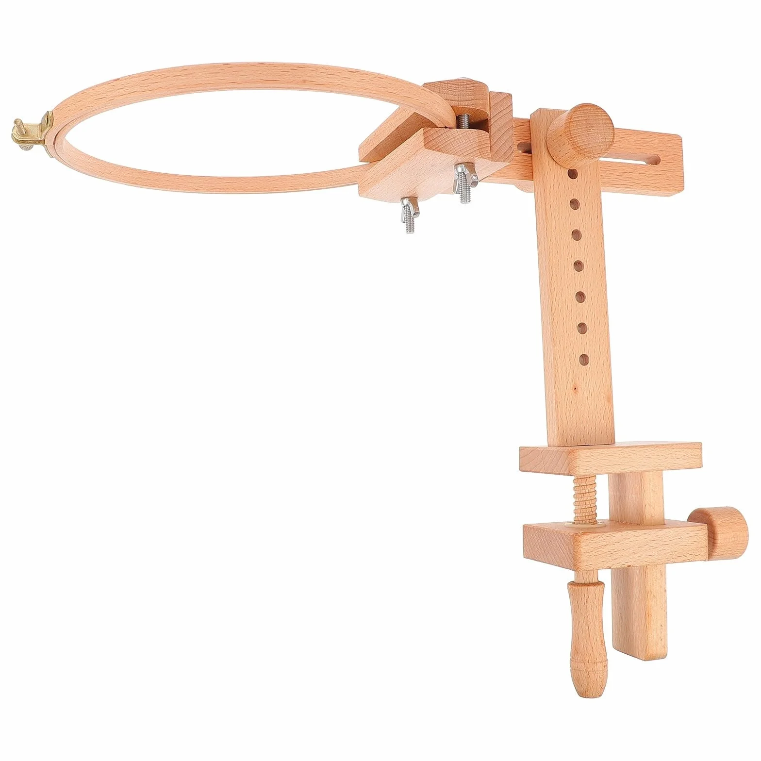 SOESFOUFU Soporte de Bordado de Madera Ensamblaje Simple y Rotación 360 Grados para Bastidores de Bordado DIY en Mesa