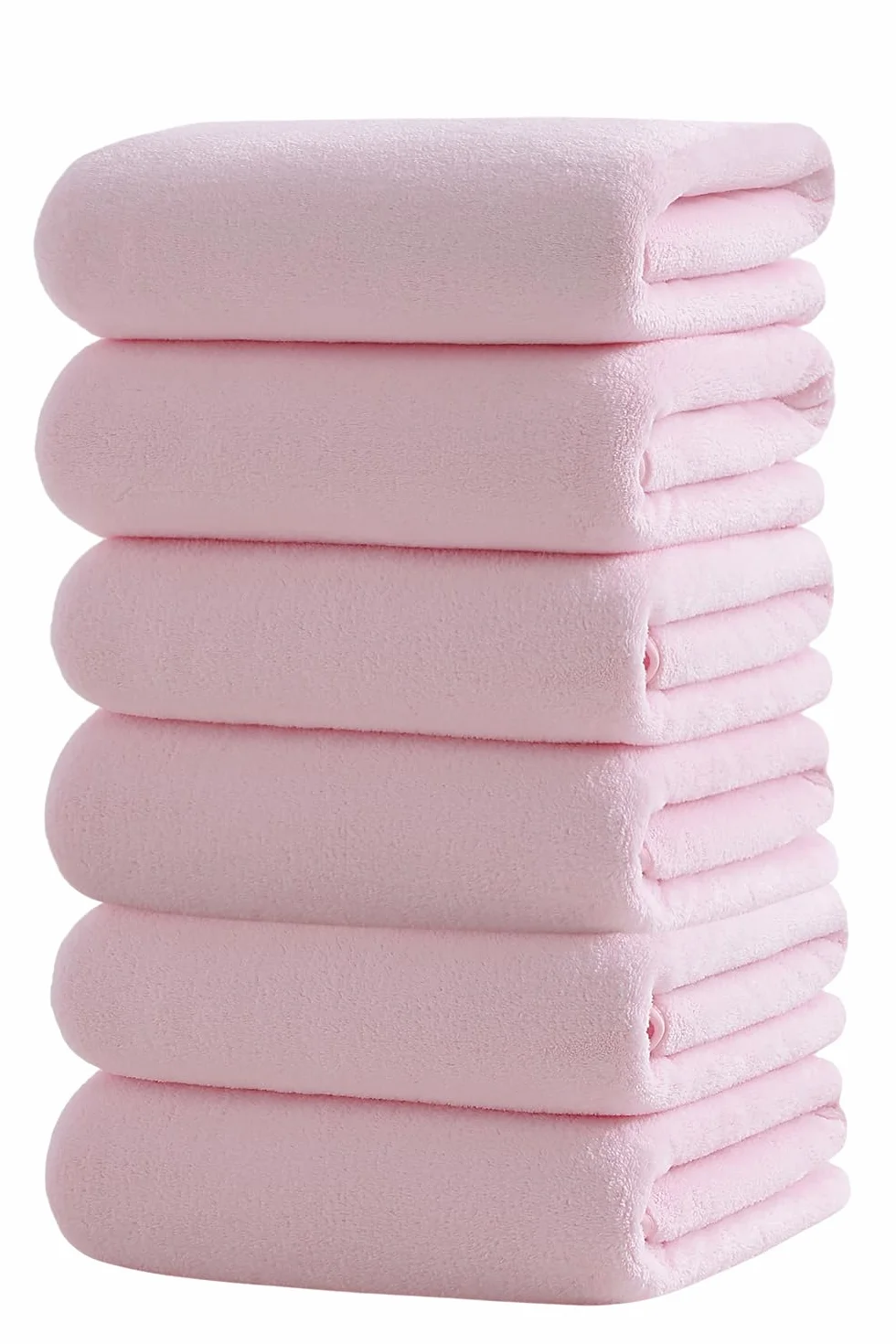 Aibaser Toalla de baño (microfibra, rosa, 71 x 142 cm)