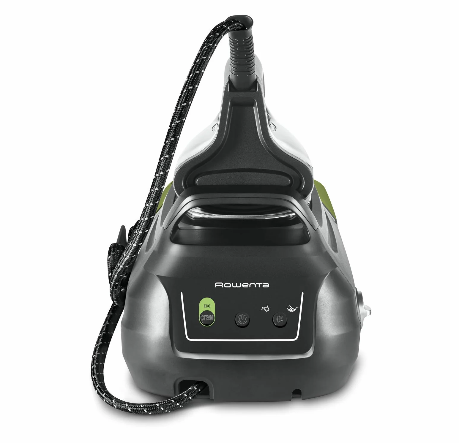 Rowenta Perfect Steam Pro DG8626F0 - Centro de planchado (2400 W, Golpe 450, vapor 120 g/min, suela Microsteam Laser 400, función ECO), color negro (Reacondicionado)
