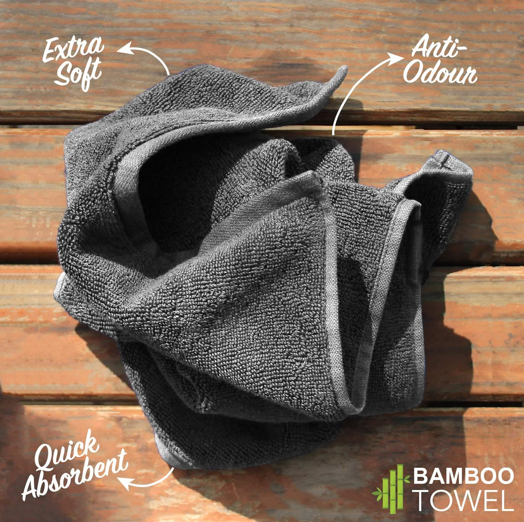 HEELIUM Toalla de baño de bambú, ultra absorbente, 3 veces más suave que las toallas de algodón, 140 x 70 cm, 600 g/m², paquete de 2, gris, verde azulado