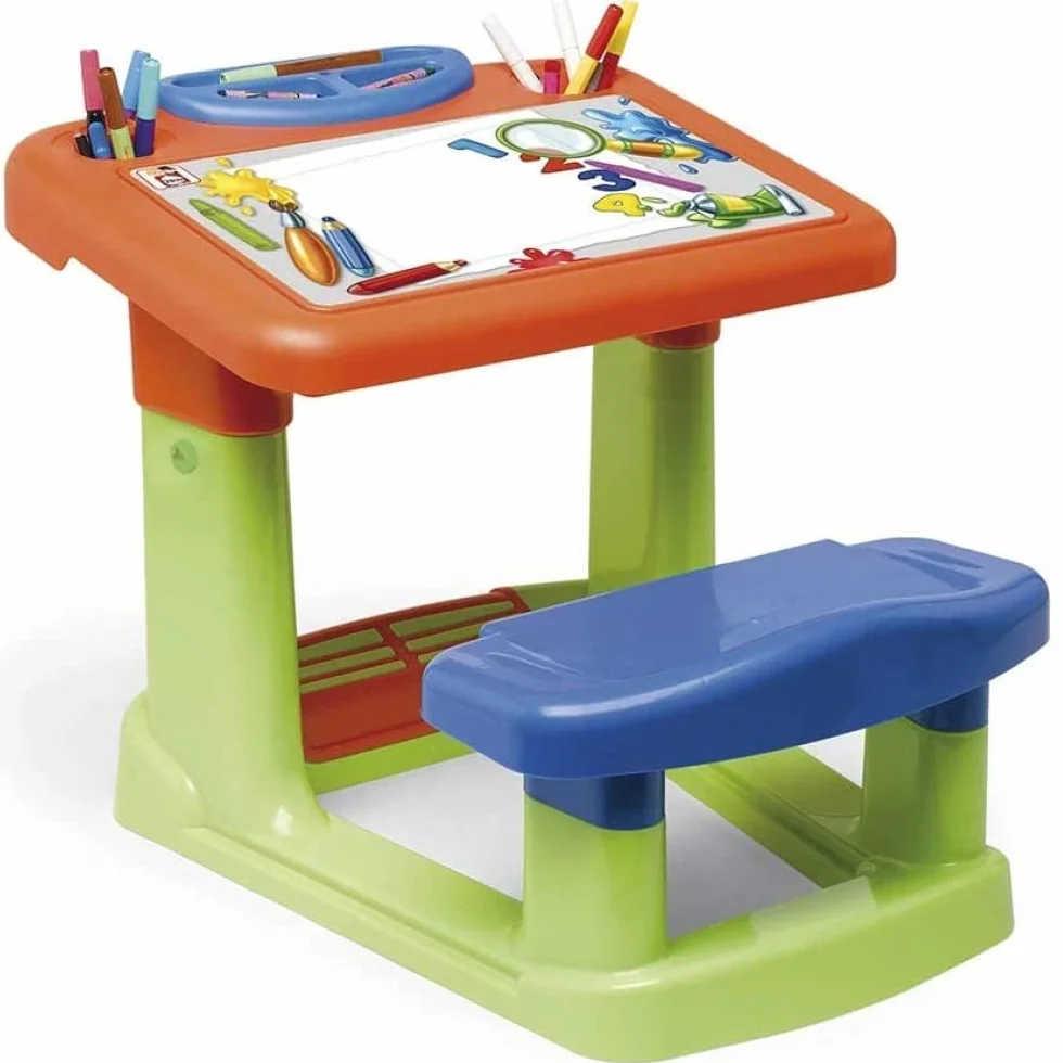 Chicos Pupitre Extensible Infantil con Cajón Guardaobjetos, Material Resistente y Duradero, a Partir de 24 Meses