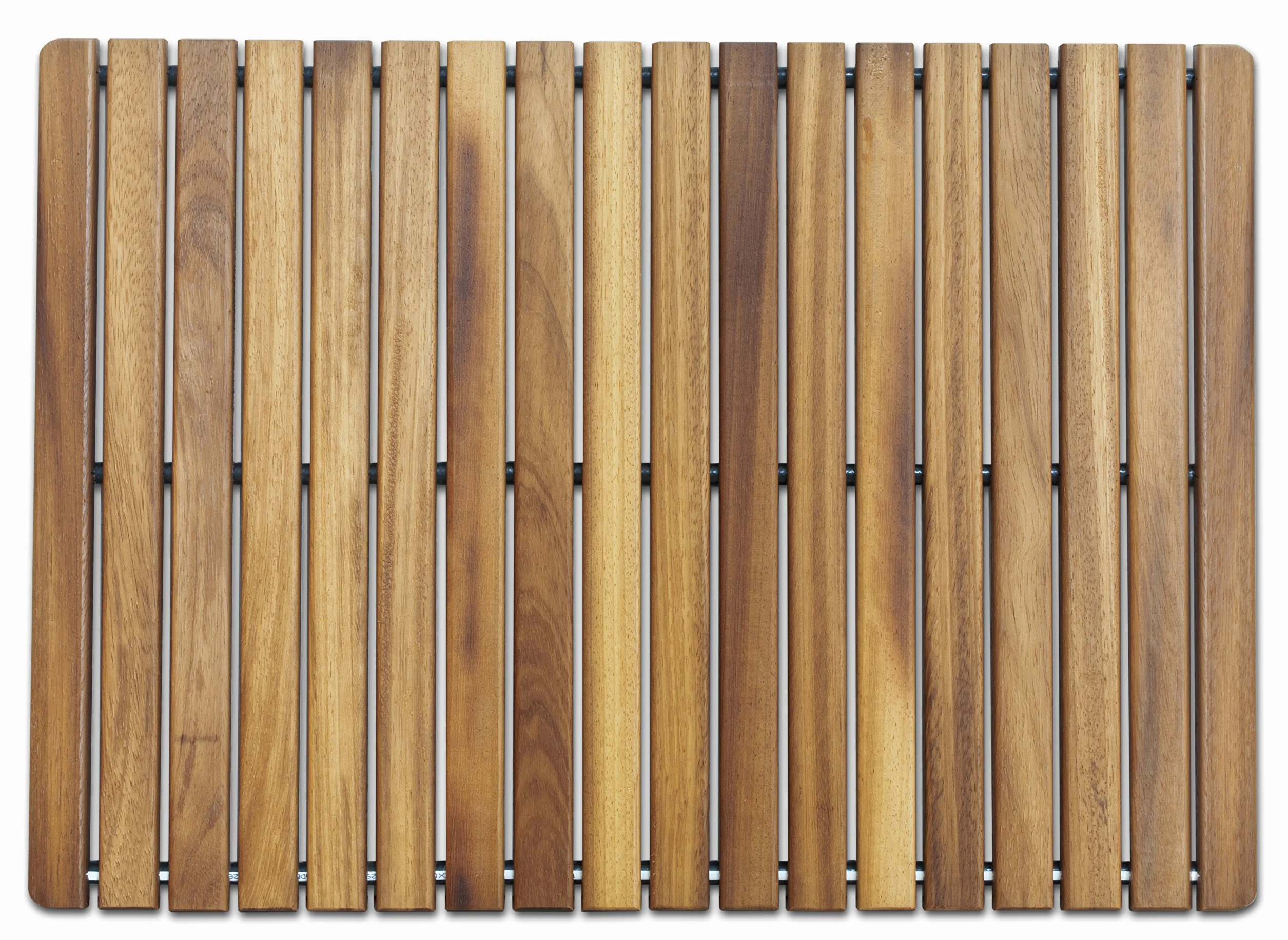 Tarima/Alfombra Flexible para Ducha y baño, en Madera de Teca (50 x 70 cm)