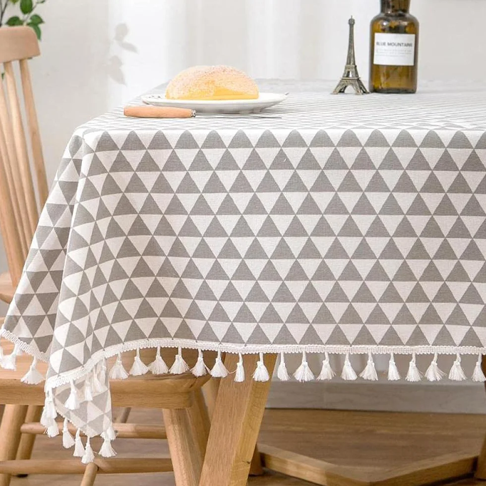 Manteles Mesa Antimanchas Impermeable Anti Escaldaduras para de Hogar Picnic del Hotel Tienda de Café Gris B 140 × 220cm
