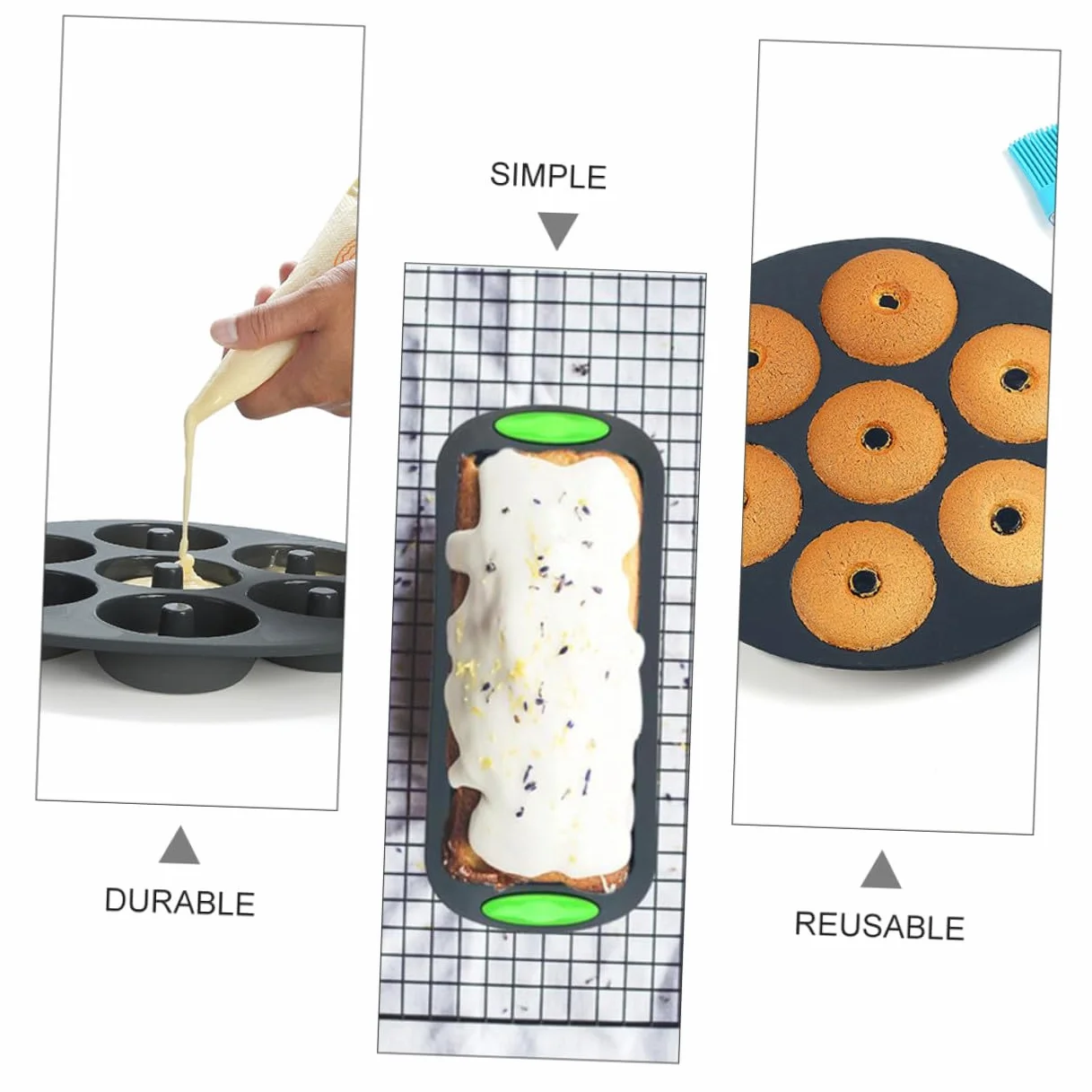 Moldes de Silicona Flexibles Set de 5 para Hornear Pasteles y Perfectos Fáciles de Limpiar en Cocina para Aficionados la Repostería Familiar