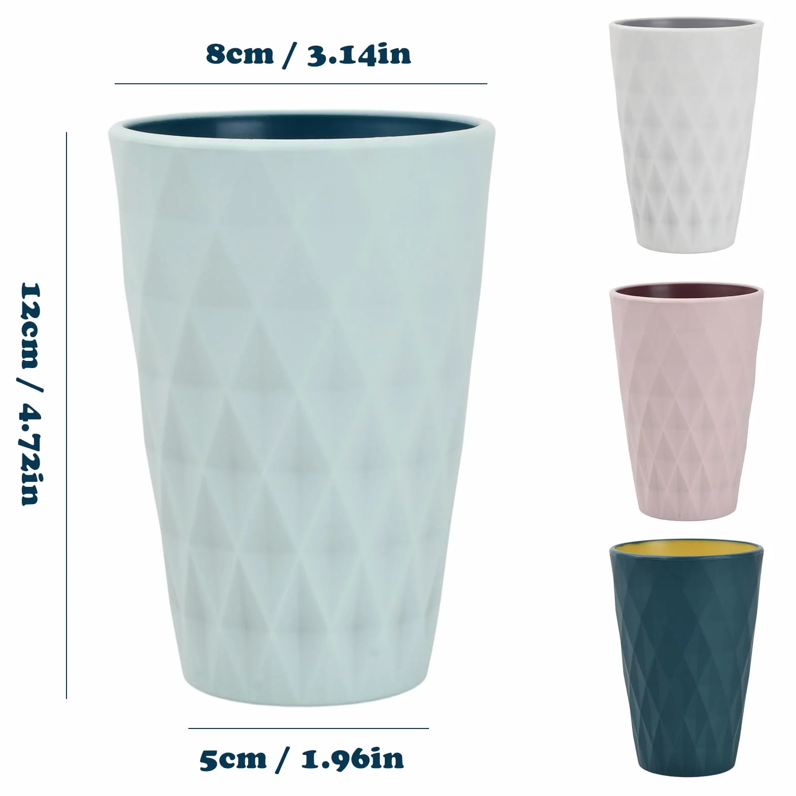 Vasos para Cepillos de Dientes, Taza de Plástico para Baño Estilo Nórdico, Juego de 4 para Viaje y Camping
