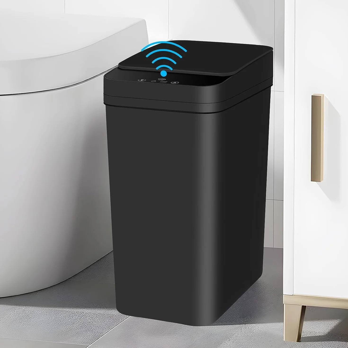 Papelera Automática de Baño 12L con Sensor de Movimiento, Cubo de Basura Inteligente Sin Contacto