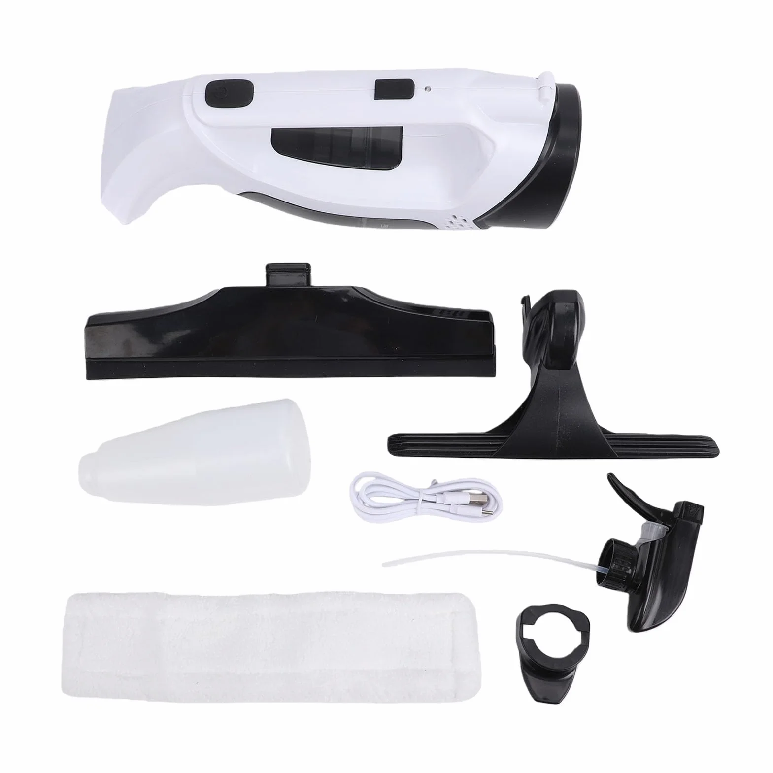 SIXRUN Aspiradora de Ventanas Inalámbrica, Lavadora de Ventanas de Mano de Plástico con Fuerte Succión, Tanque de Agua de 150 Ml, Carga Rápida Tipo C, para Espejos de Vidrio, Puertas de Ducha,