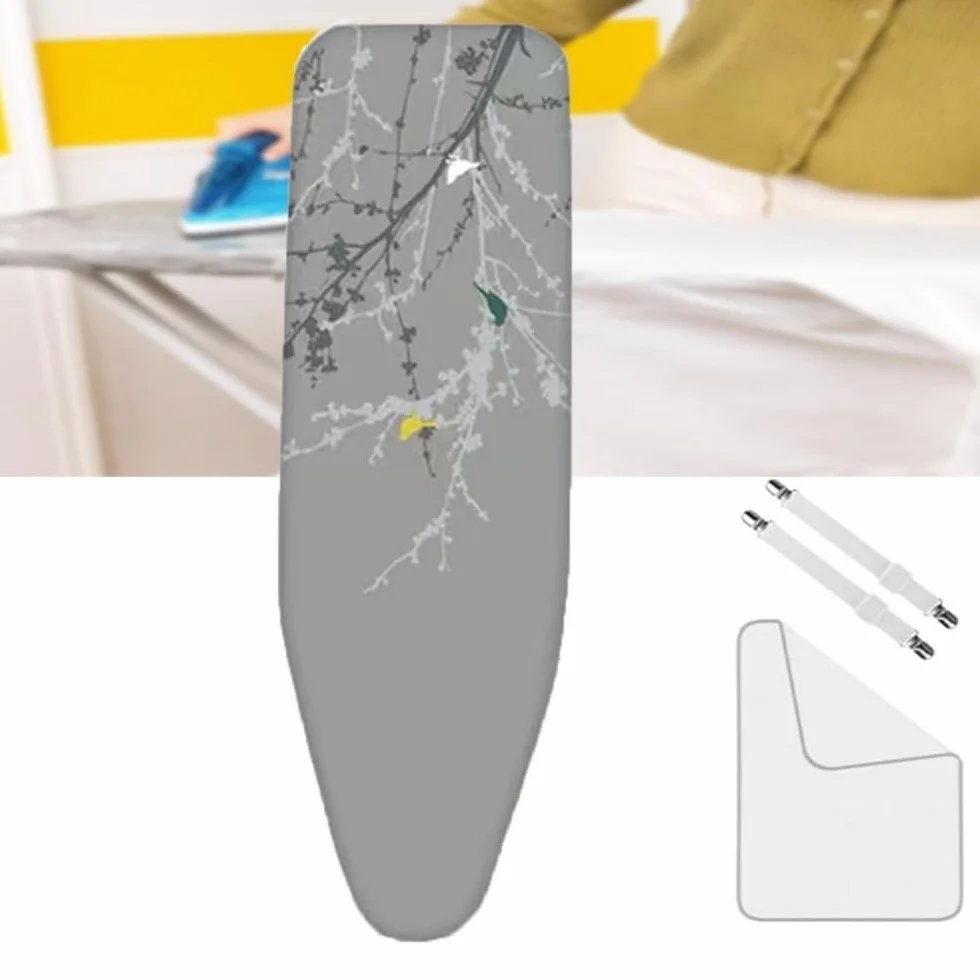 Almohadilla de algodón for Tabla de Planchar, tamaño pequeño (13 x 37, 14 x 42, 15 x 45), con Relleno Grueso, Ajustable ,Fundas para Tablas de Planchar(Grey,14x43 Inch(35x110 cm))