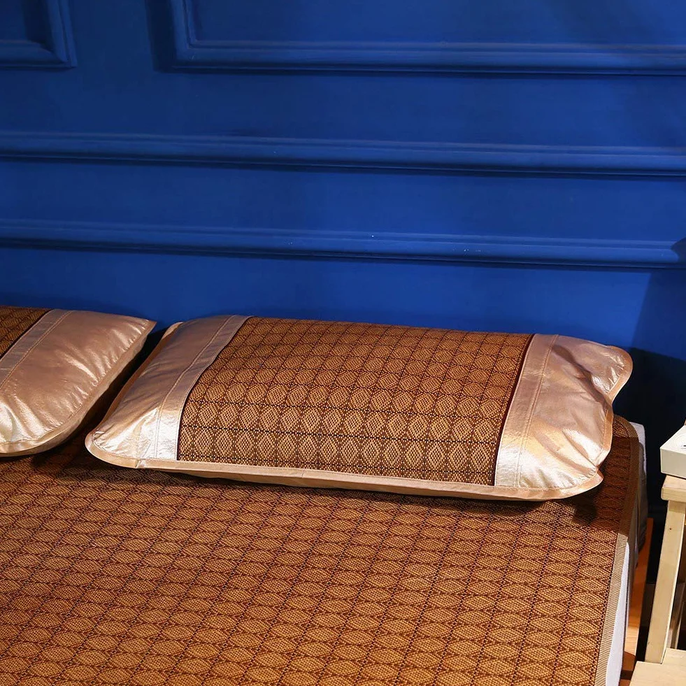 Les-Theresa Alfombrilla de dormir de verano, cama de bambú de verano, alfombrilla de ratán, plegable, suave, transpirable, absorbe el sudor, colchoneta de bambú para verano, ropa de cama fresca para el hogar, escuela, dormitorio, jardín