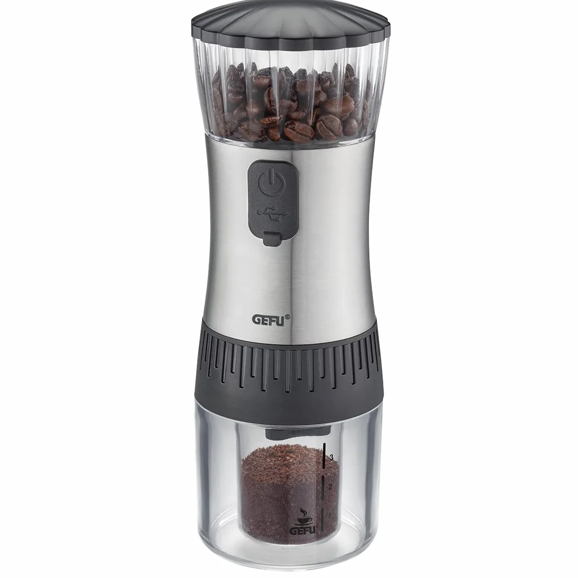 GEFU 16333 Polve - Molinillo de café eléctrico (incluye molinillo de batería con mecanismo cónico de cerámica USB)