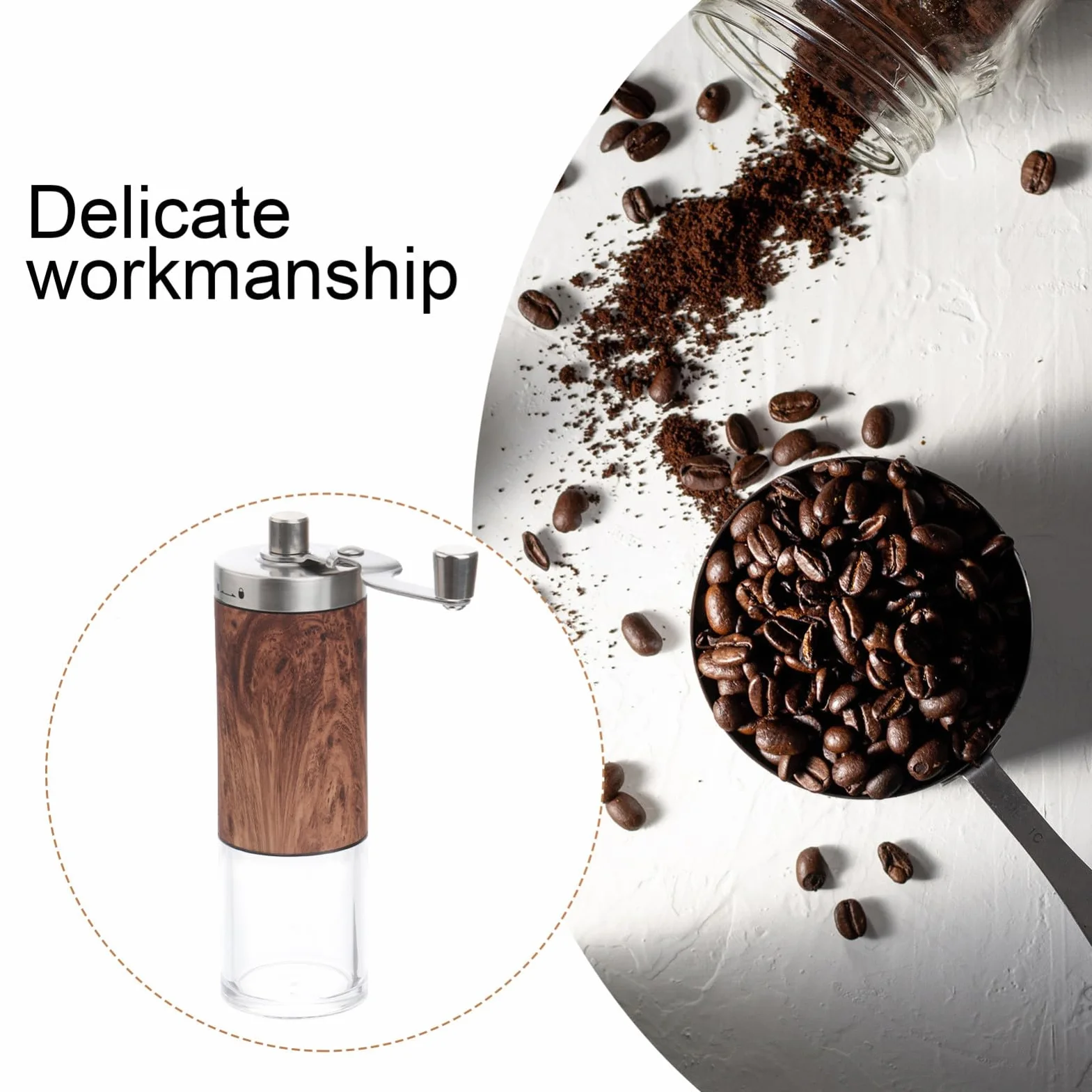 Molinillo de Café Manual de Madera Muelas Cerámicas Obsequio Elegante para Entusiastas del Café