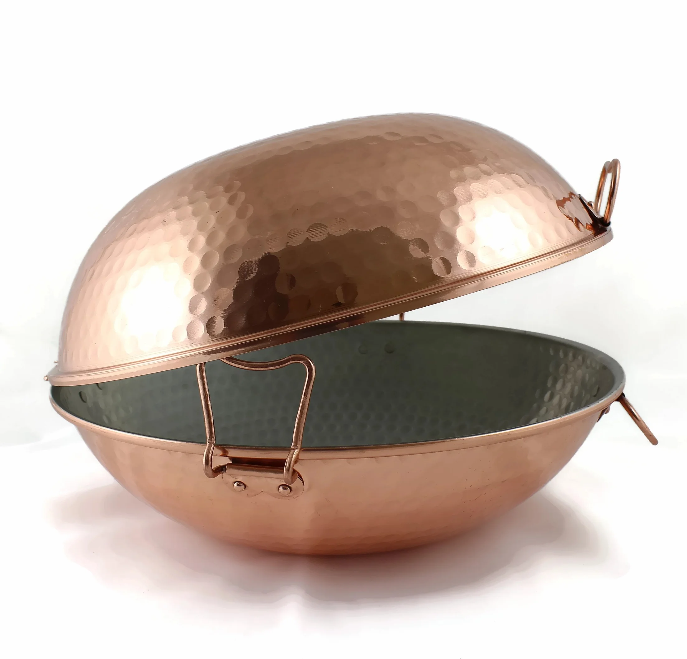 Cataplana Portuguesa - Olla de Cobre de 36 cm con Vitrocerámica - Bronce - 4.19 Libras - Antiadherente - True - True