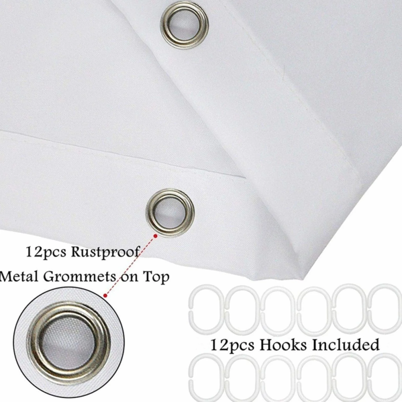 Cortina de ducha moderna de tela blanca, lavable a máquina, 175 x 240 cm, decoración de baño simple, impermeable, diseño elegante para uso doméstico