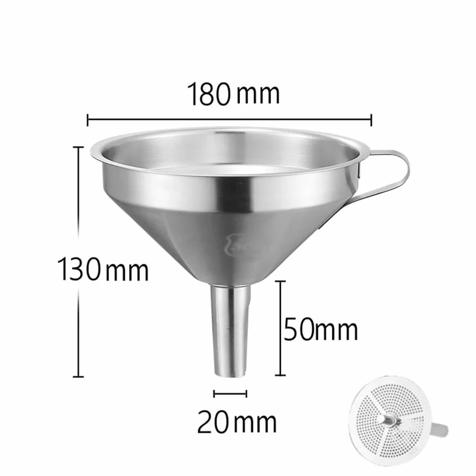 Embudo De Acero Inoxidable, Embudo De Cocina For Aceite Líquido, Embudo De Metal con Filtro Desmontable, Embudo De Boca Ancha For Enlatar Herramientas De Cocina, 1 Pieza(Extra Large)