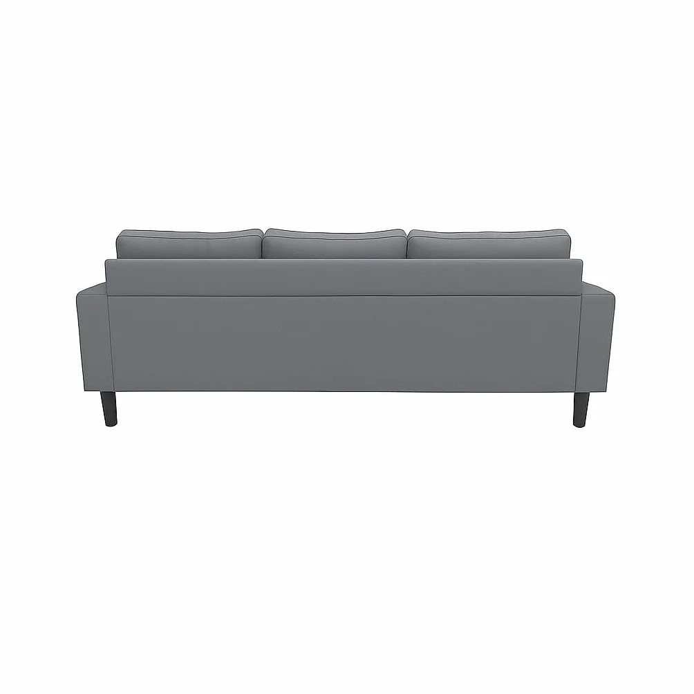 MUEBLIX.COM - Sofa 3 Plazas Chaiselongue Duruelo, Chaiselonge Intercambiable, Asientos y Respaldo Acolchados, Sofa con Estructura de Madera y Aglomerado, Sofas de Salón Modernos, Color Gris