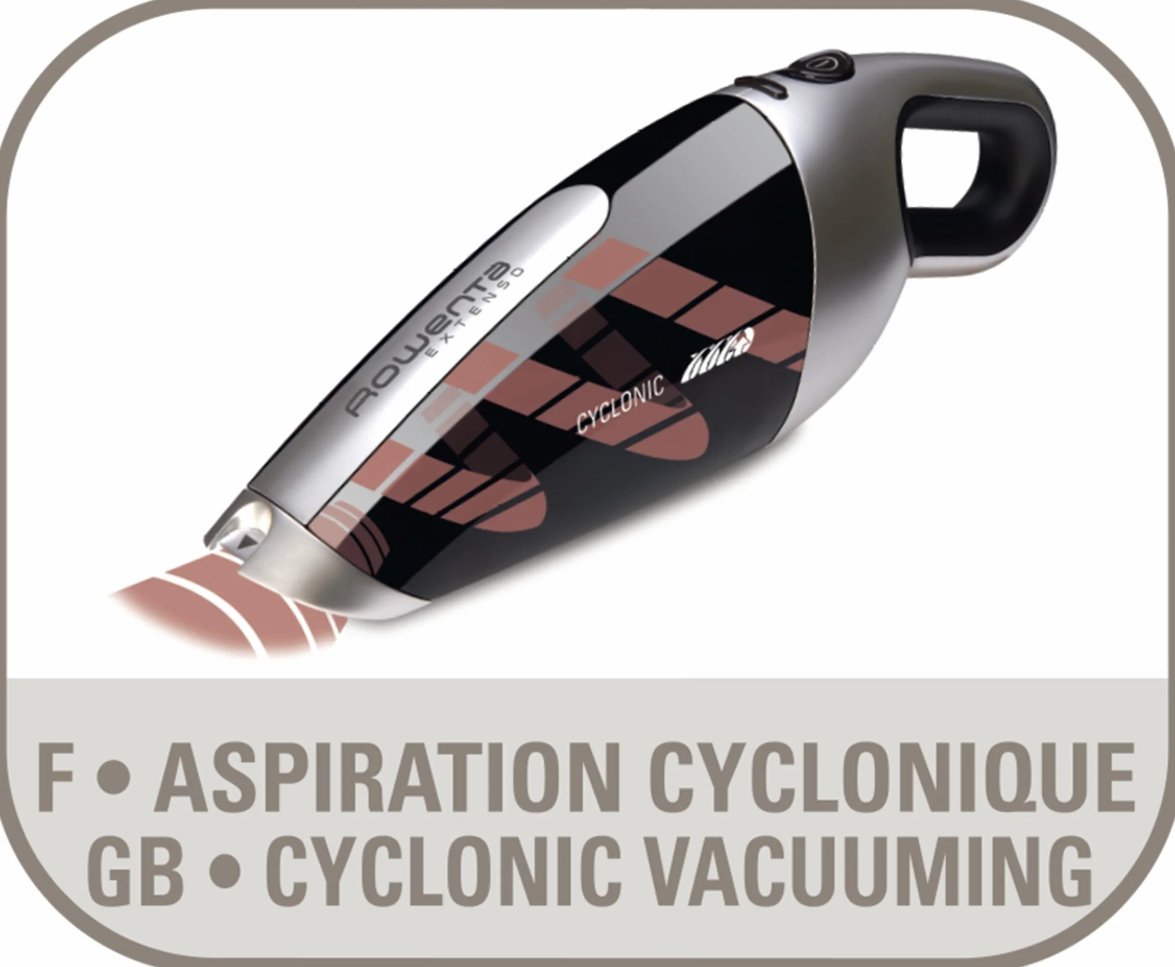 Rowenta Extenso Cyclonic AC446101 - Aspirador de Mano sin Cables, 4.8 V, Autonomía 11 min, Sistema de Succión Cyclonic, Batería Ligera NiMh, Base de Carga Incluida, Diseño Compacto