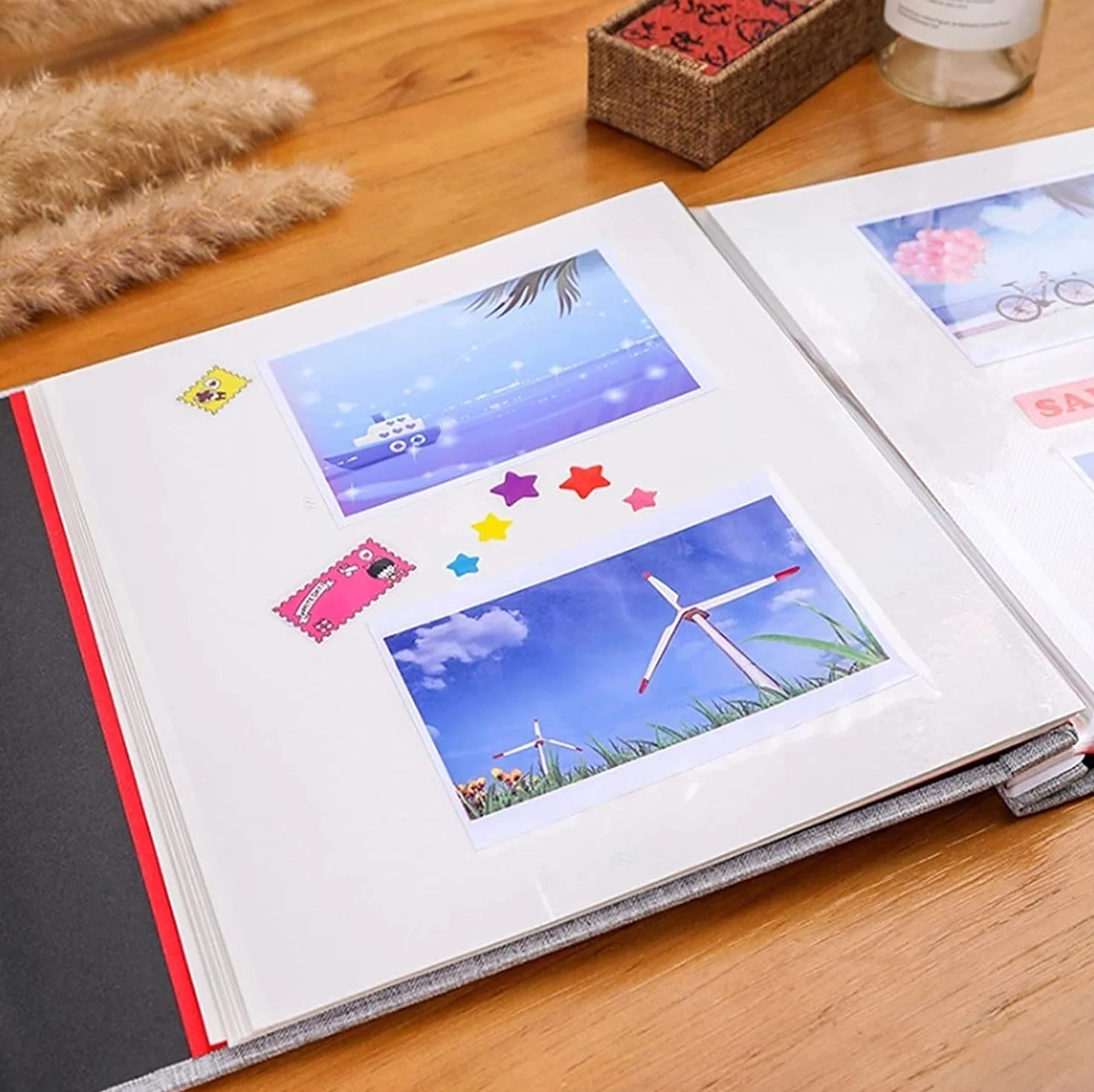 Autoadhesivo Cine Álbito Scrapbook Burlap Diy Álbum Moderno Estilo Cubierta de Lino Capacidad Manual Manual Creativo Álbum Niños Amantes de la Familia Álbum de Boda Memoria Presente Memorias Lib