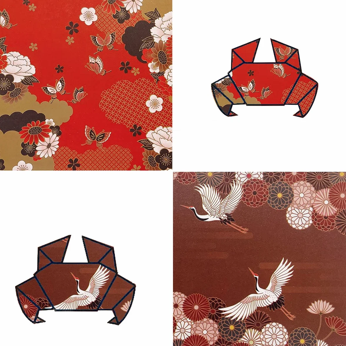 Papel origami japonés 15x15cm doble cara 50 hojas 10 diseños