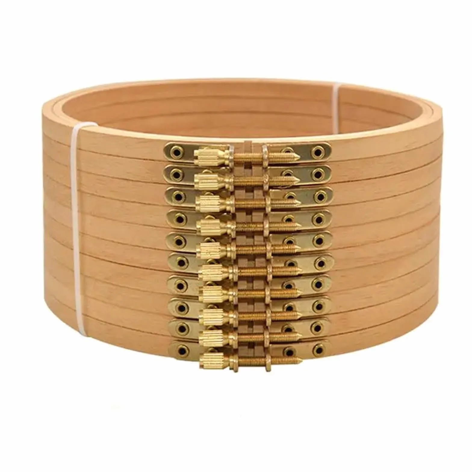Bastidor para Bordar Juego de aros bordado madera haya redondos 4 a 12 pulgadas, anillos aro for punto cruz, herramienta costura for el hogar(Log color 7inches,10pcs)