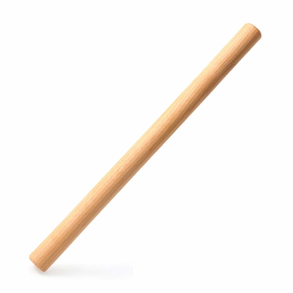 Rodillo de madera de haya,Rodillo macizo, Rodillo de amasar de madera maciza de primera calidad for hornear y cocinar - Herramienta de cocina versátil for fondant, galletas, pasteles y fideos - Tamaño