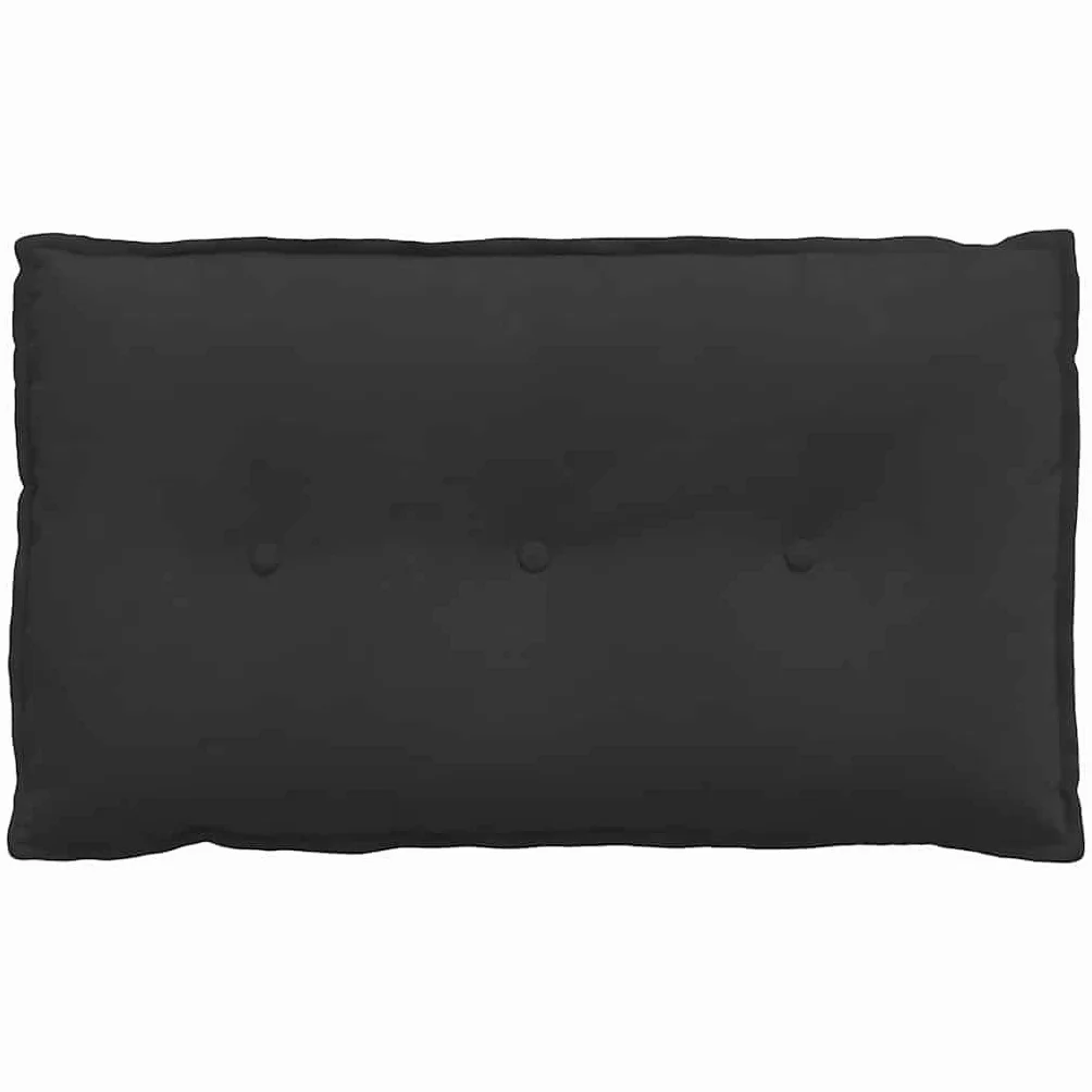 Cojín de respaldo de 80 x 50 cm, color negro, cómodo cojín de microfibra, cojín decorativo rectangular con relleno de poliéster y funda extraíble para cama, sofá y sala de estar