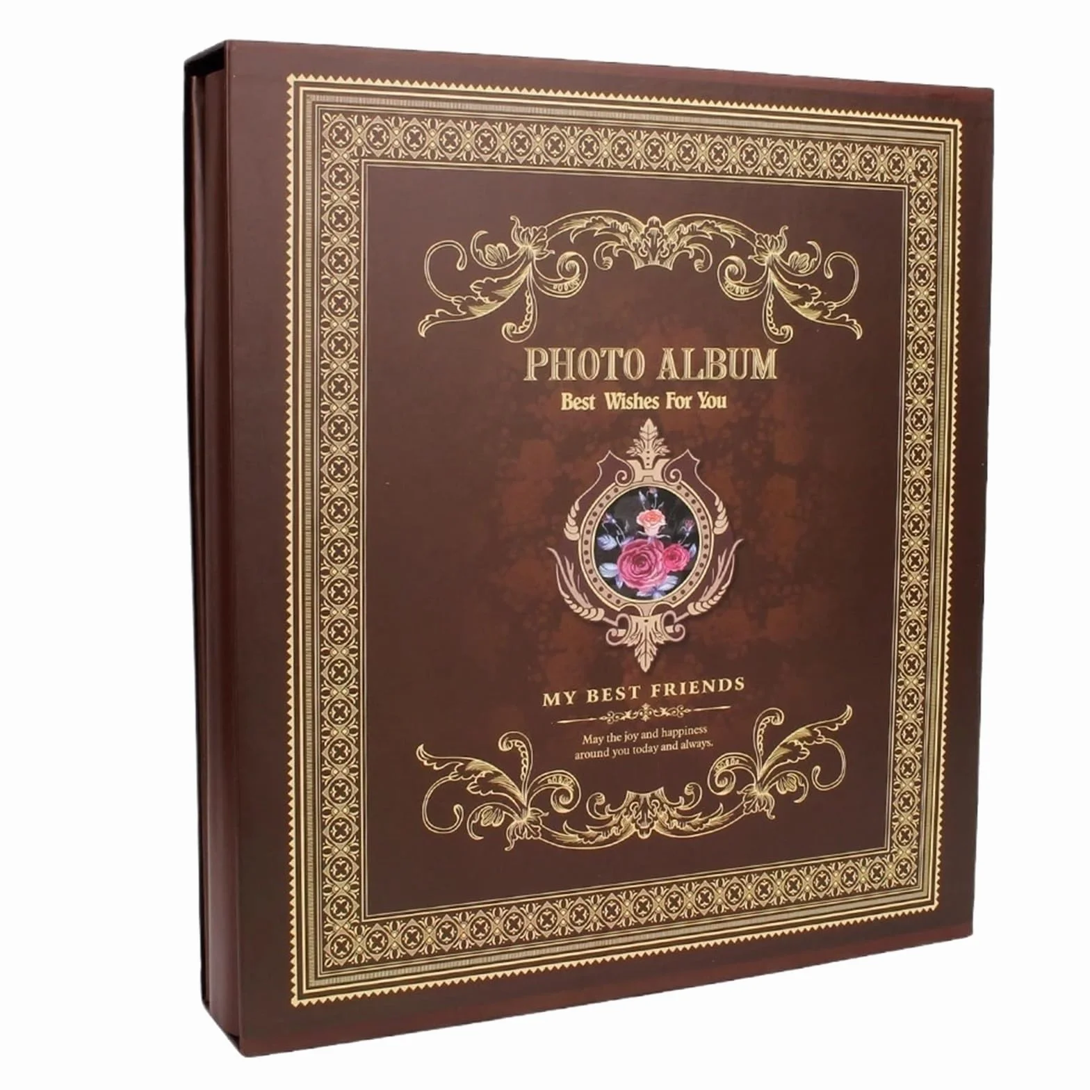 Almacenamiento de 6 pulgadas for álbum recortes, 500 bolsillos, álbumes fotos Vintage, estuche for for niños, marco en caja Para Aniversarios(Brown)